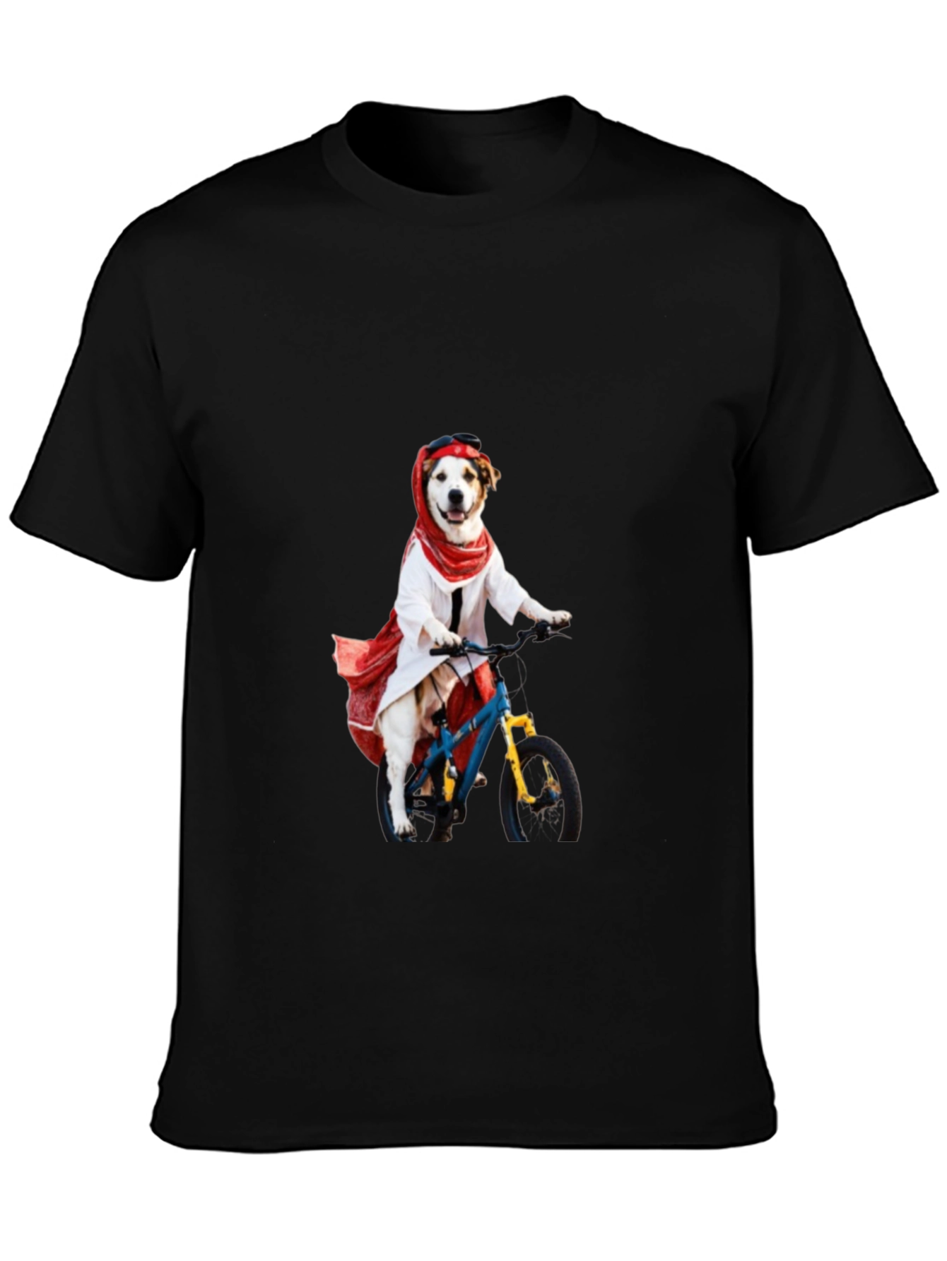 Black Dog on Bike Graphic T-Shirt view 3