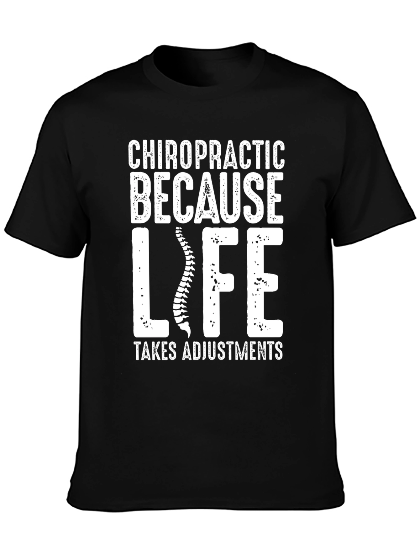 Black Chiropractic Adjustment T-Shirt - Life Takes Adjustments Tee view 3