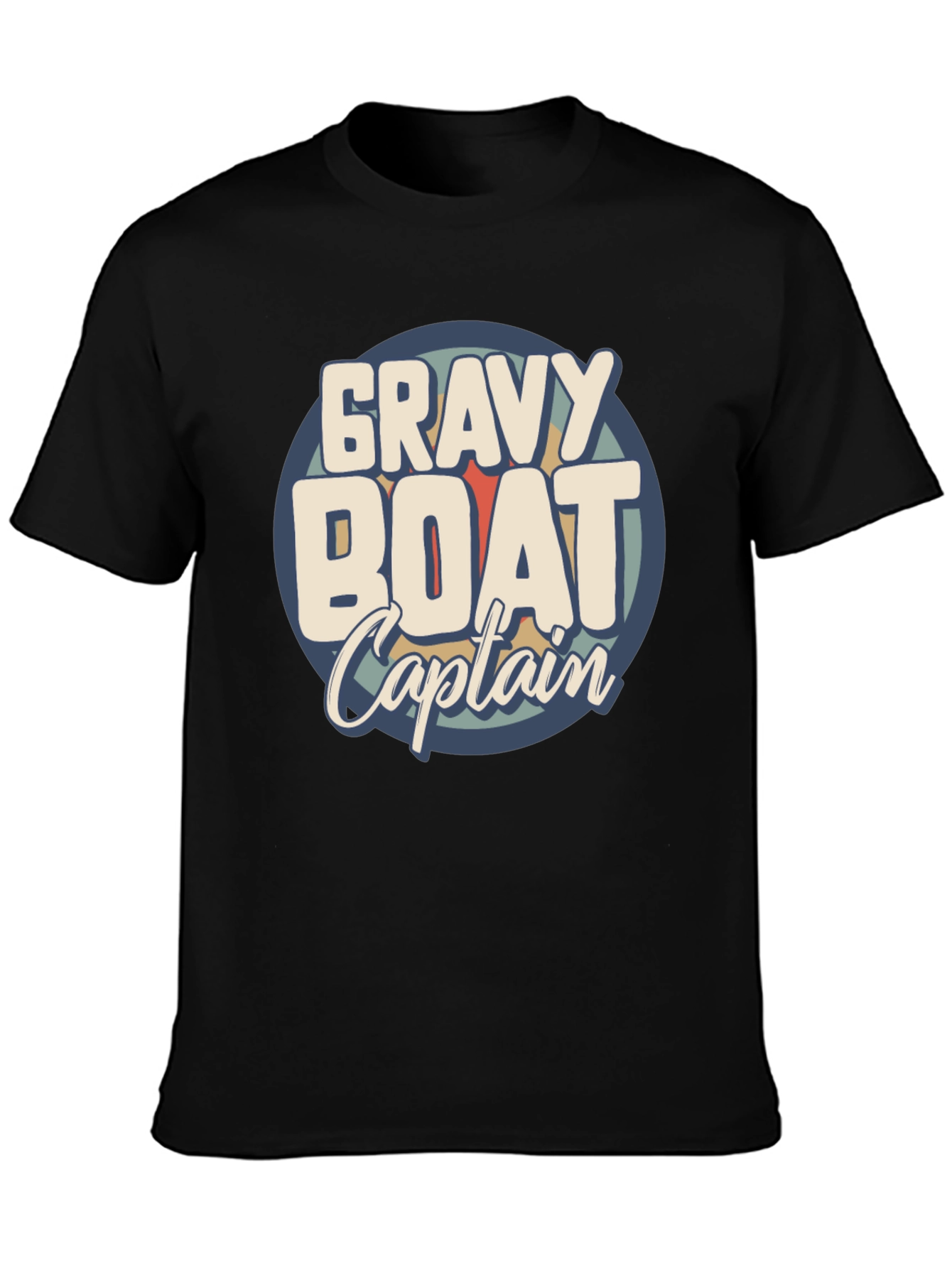 Black Gravy Boat Captain Funny T-Shirt view 3