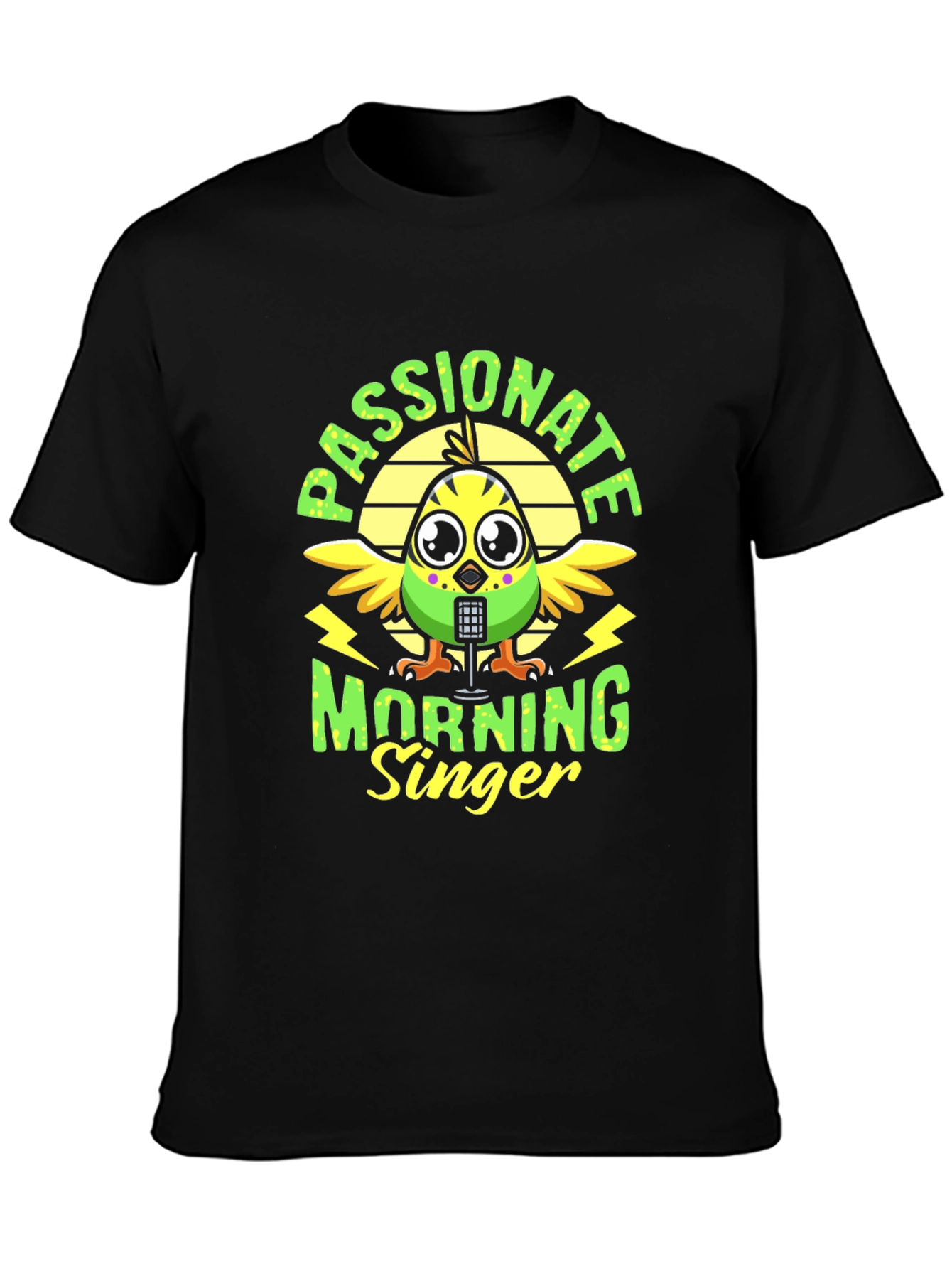 Black Passionate Morning Singer Bird Graphic Tee view 3