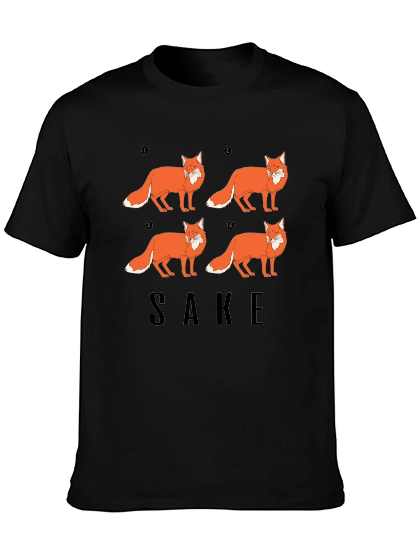 Black Fox Sake Funny Graphic T-Shirt - Soft Cotton Tee view 3