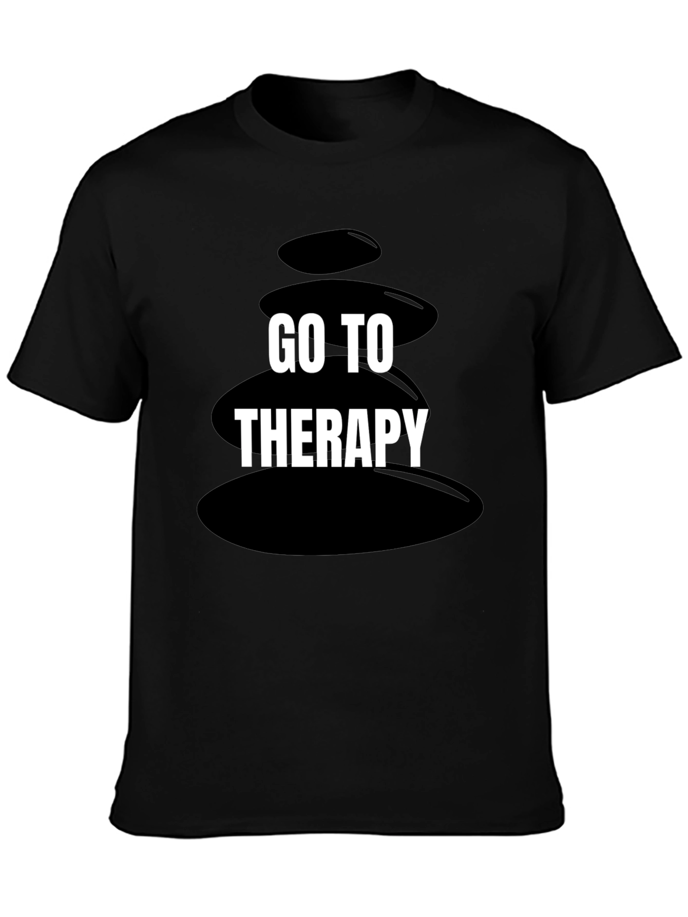 Black Go To Therapy Graphic T-Shirt - Black Humor Tee view 3