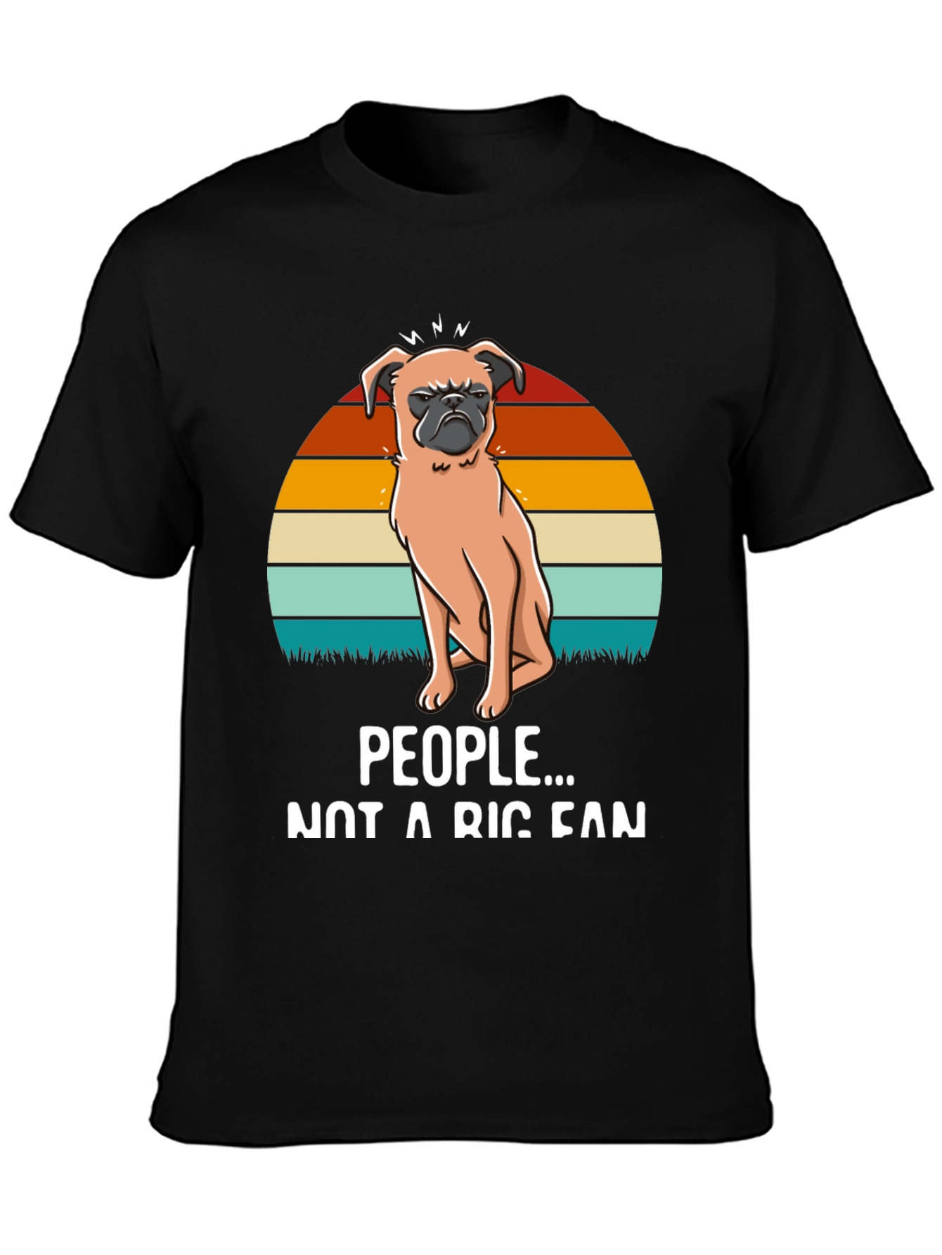 Black Grumpy Pug Tee - Not a People Person view 3