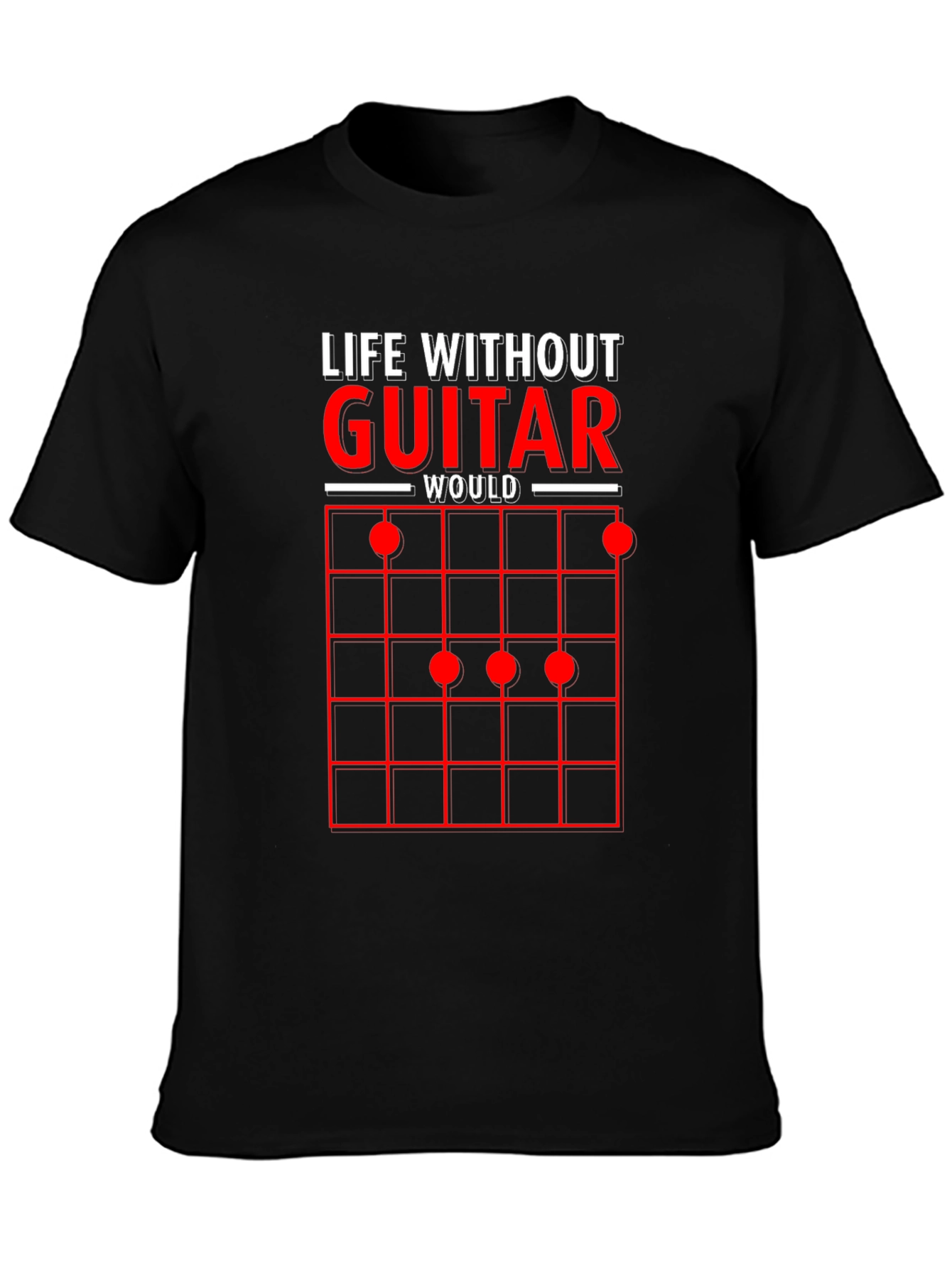 Black Life Without Guitar T-Shirt view 3
