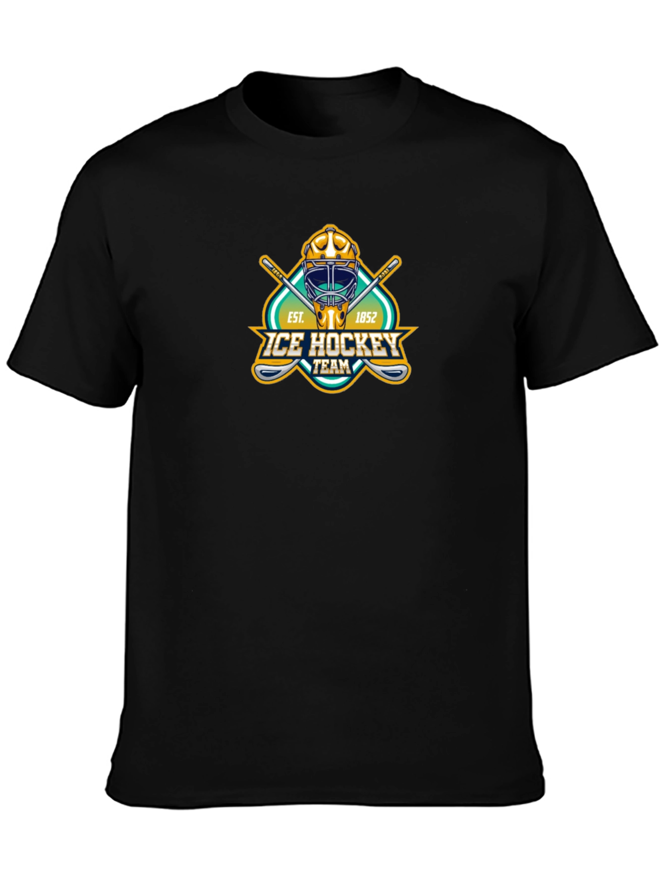 Black Ice Hockey Team Graphic T-Shirt - Vintage Style view 3