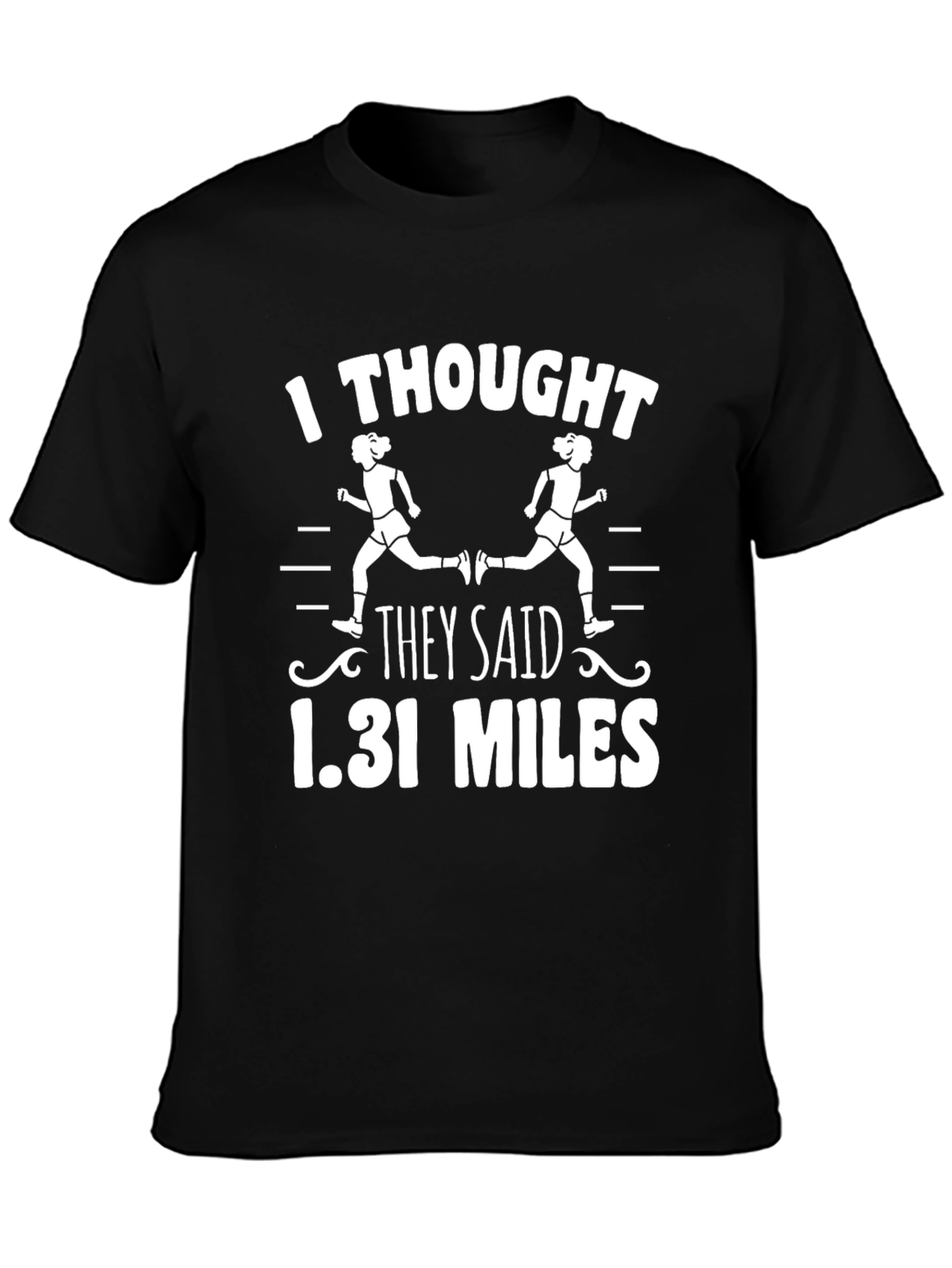 Black Funny Marathon Runner T-Shirt 13.1 Miles view 3