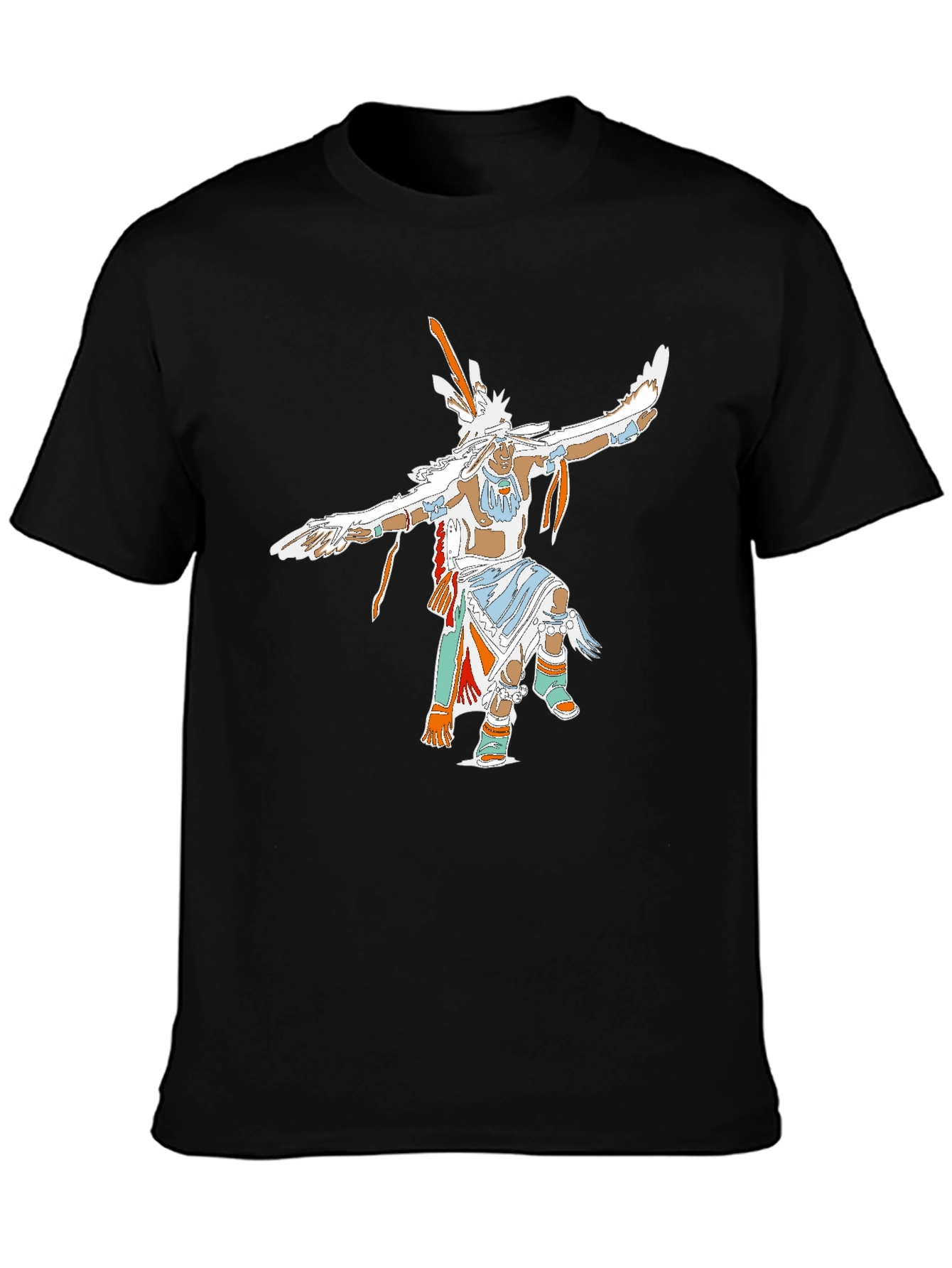 Black Native American Dancer Graphic T-Shirt view 3