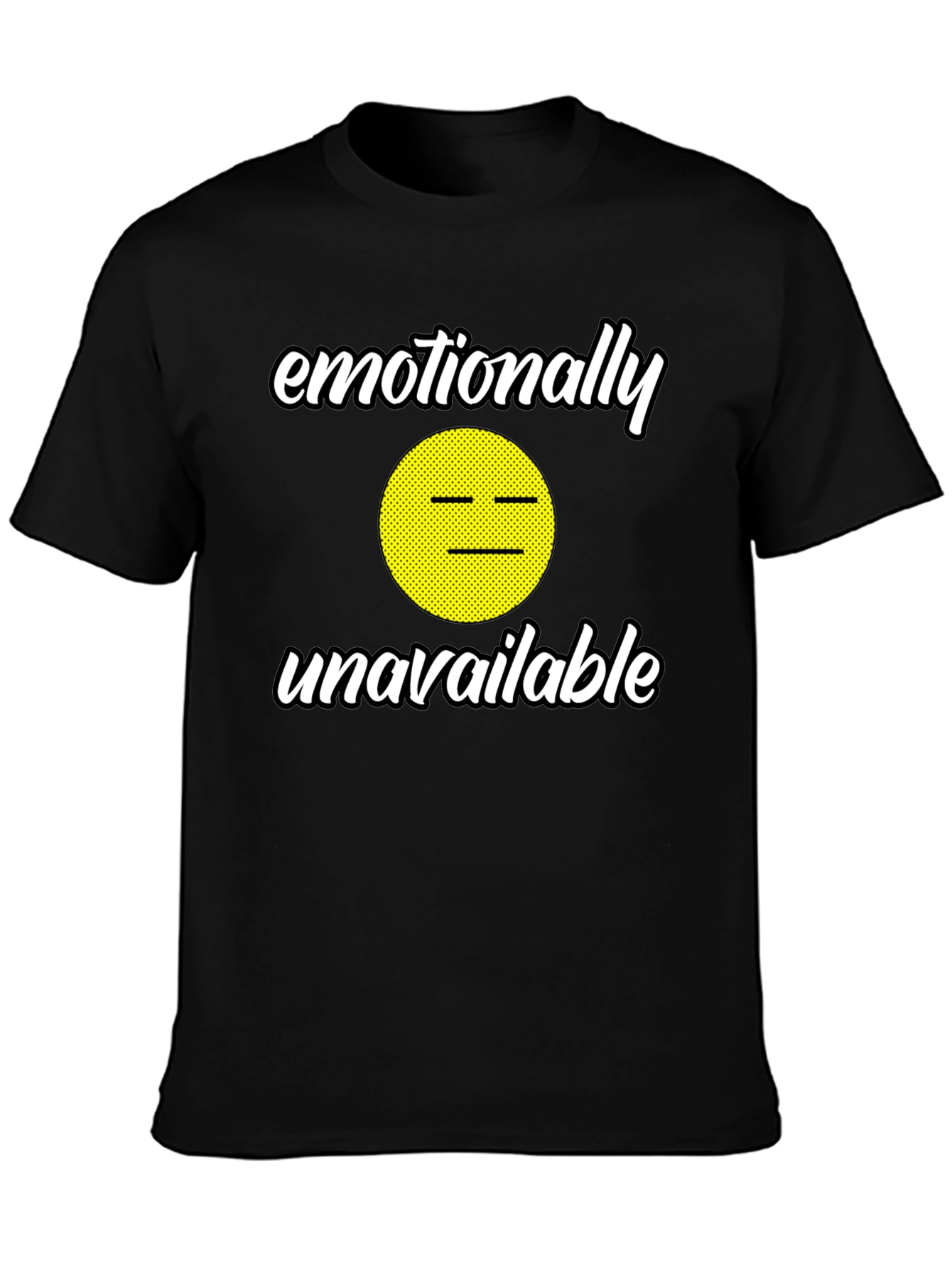 Black Emotionally Unavailable Graphic Tee - Funny Humor T-Shirt view 3