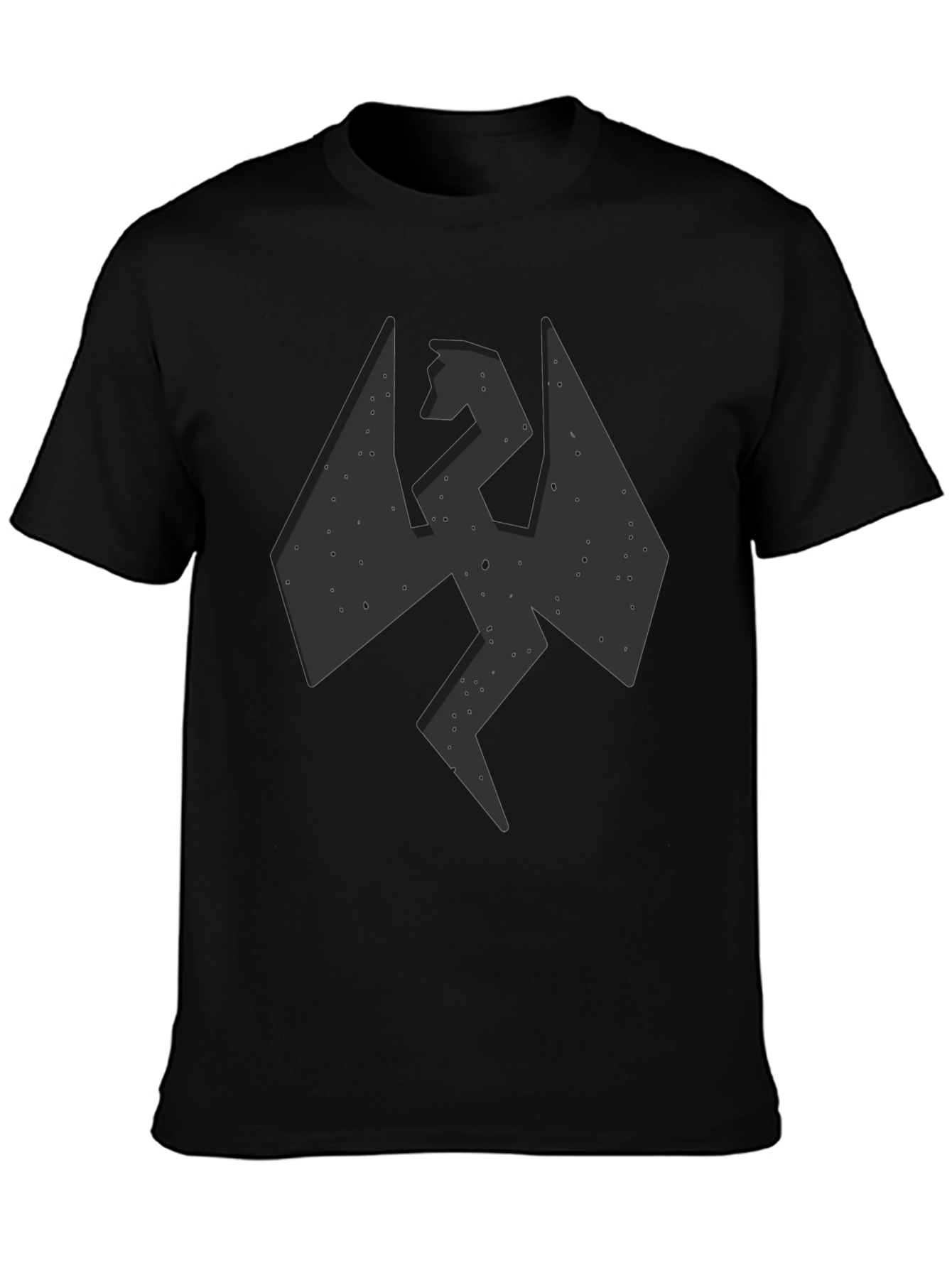 Black Men's Black Graphic Tee - Dragon Design view 3