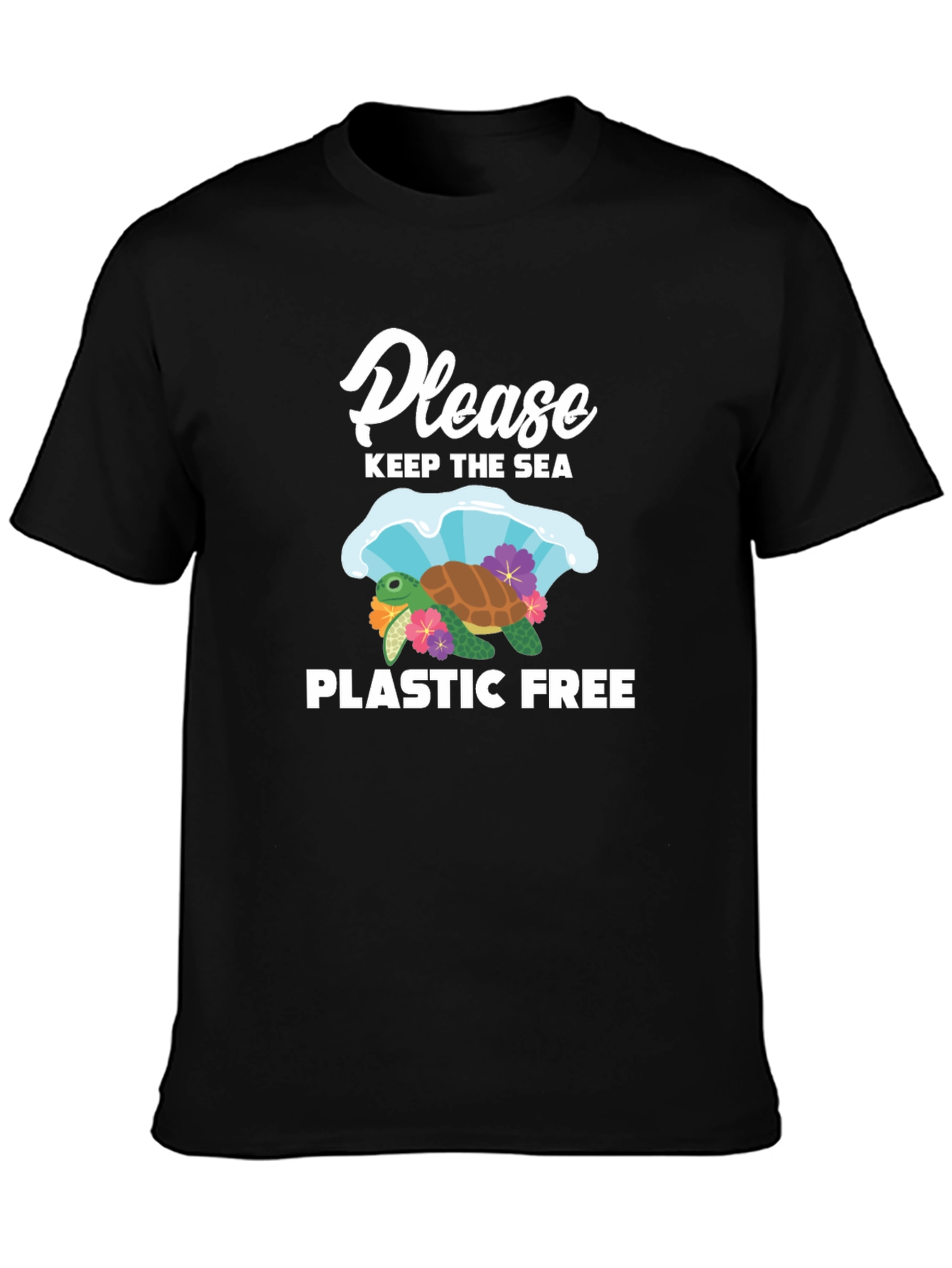 Black Keep the Sea Plastic Free T-Shirt view 3