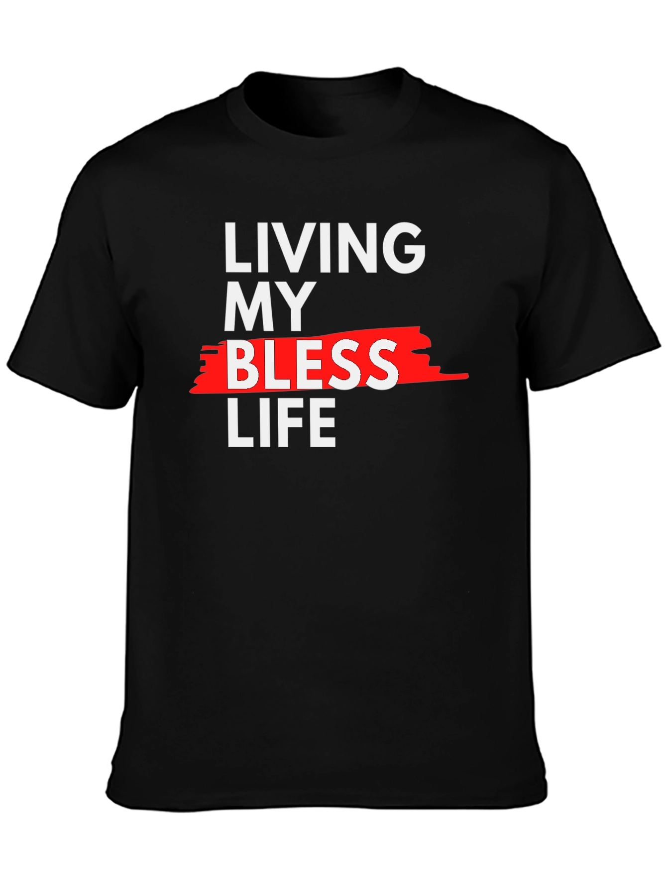 Black Living My Blessed Life Graphic Tee - Black view 3