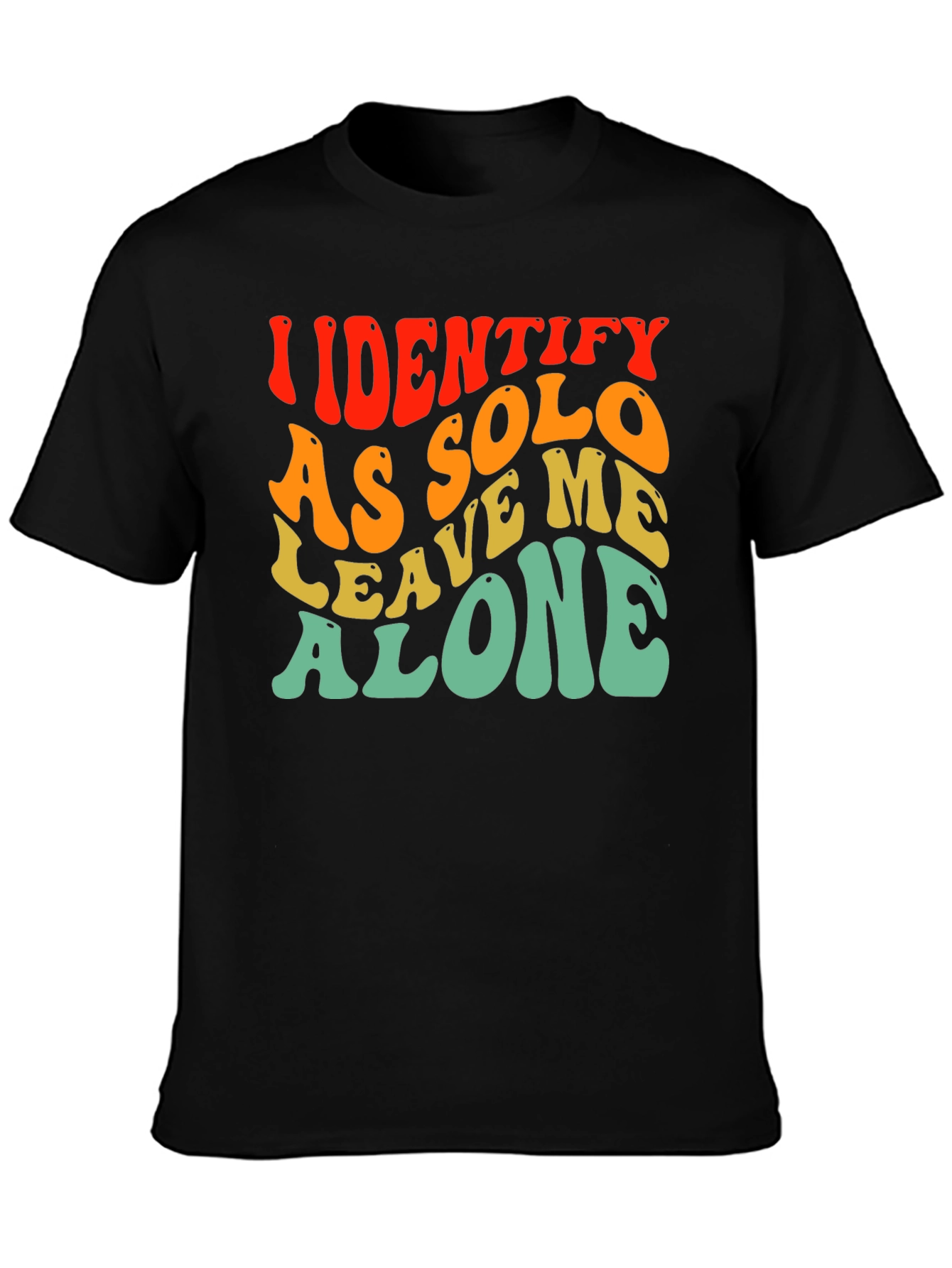 Black Identify As Solo T-Shirt - Introvert Tee view 3