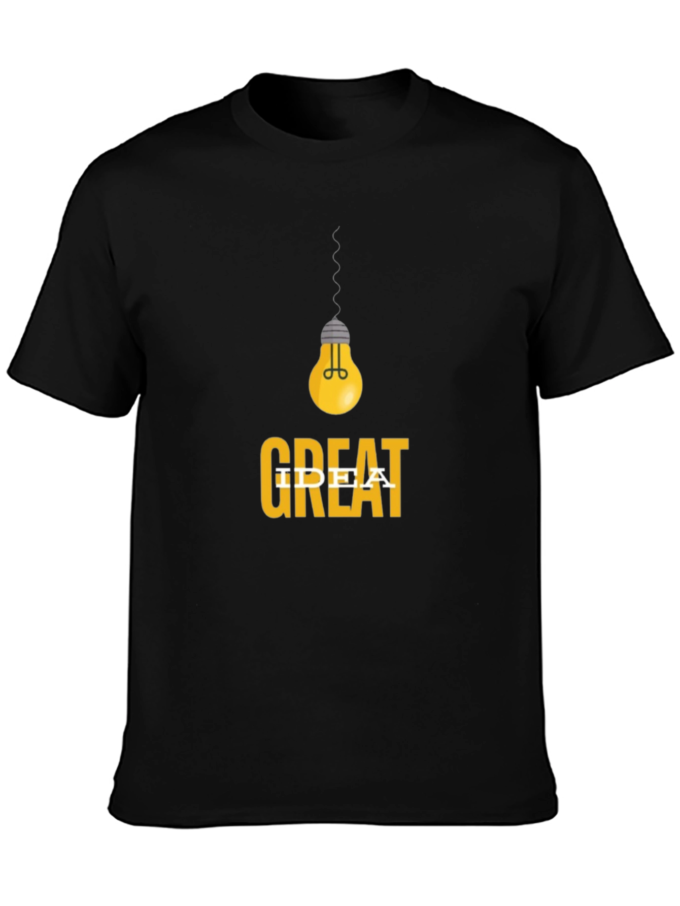 Black Great Idea T-Shirt - Men's Black Graphic Tee view 3
