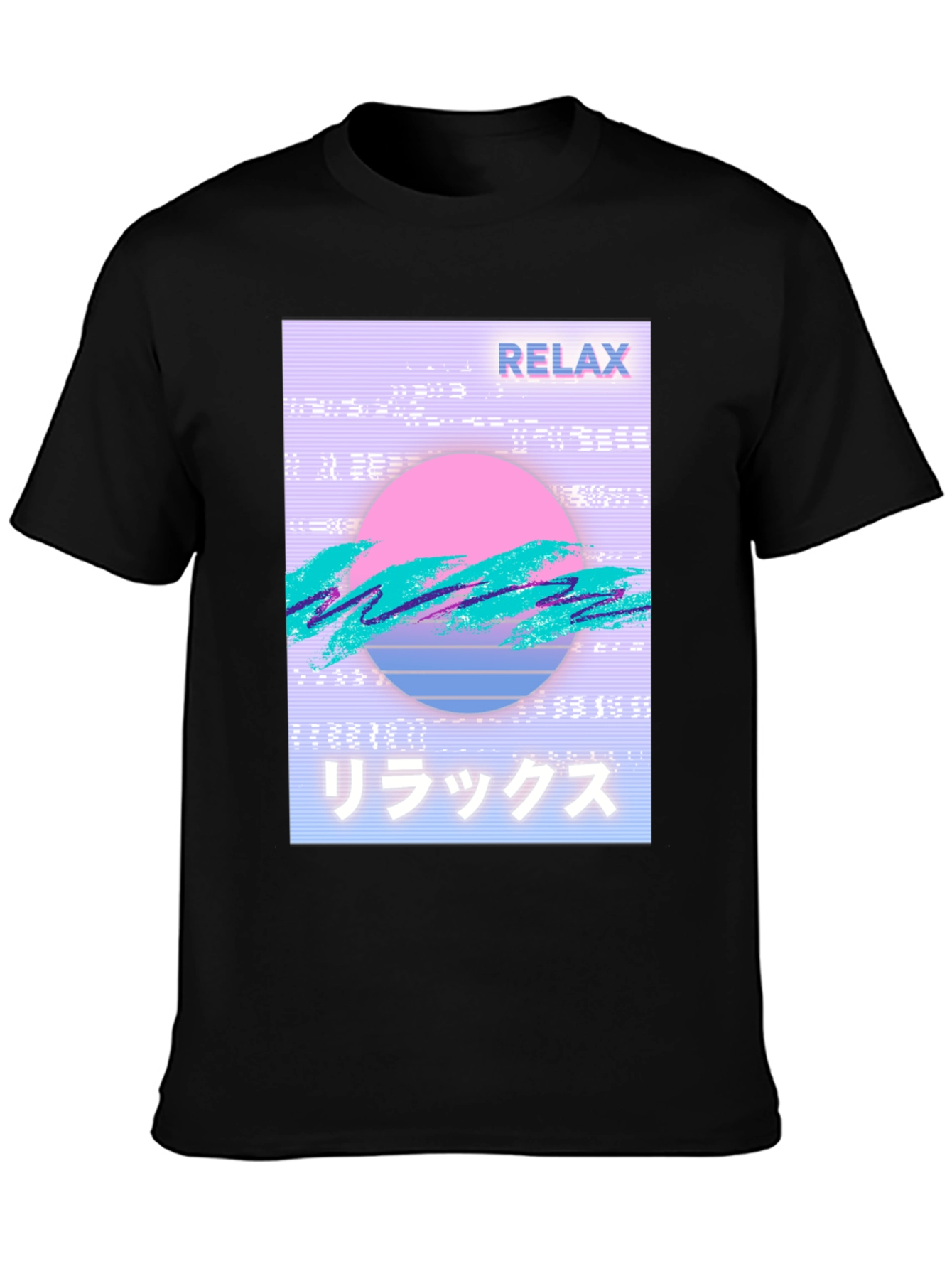 Black Relax Vaporwave Graphic T-Shirt - Trendy Casual Wear view 3