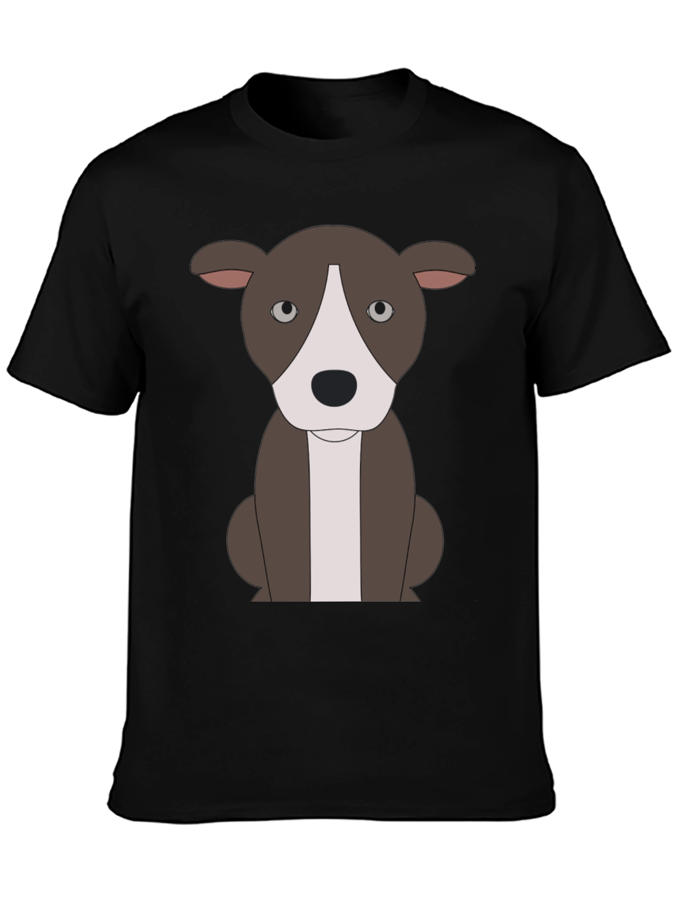 Black Cartoon Pitbull T-Shirt - Black view 3