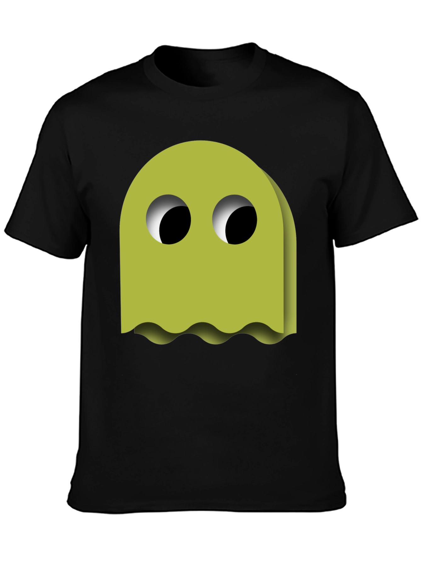 Black Funky Ghost Graphic Tee - Black Cotton Blend view 3