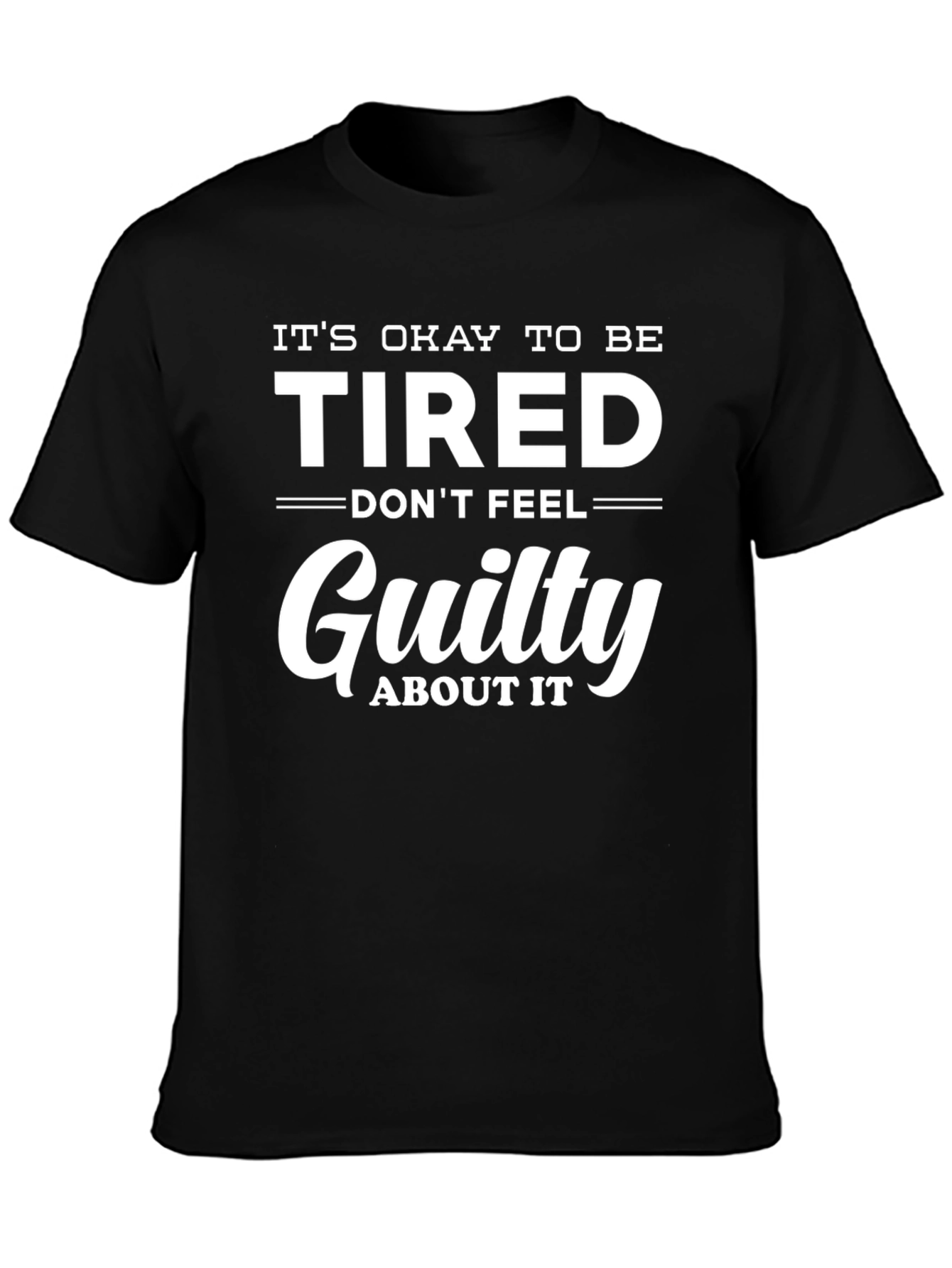 Black It's Okay To Be Tired Graphic Tee view 3