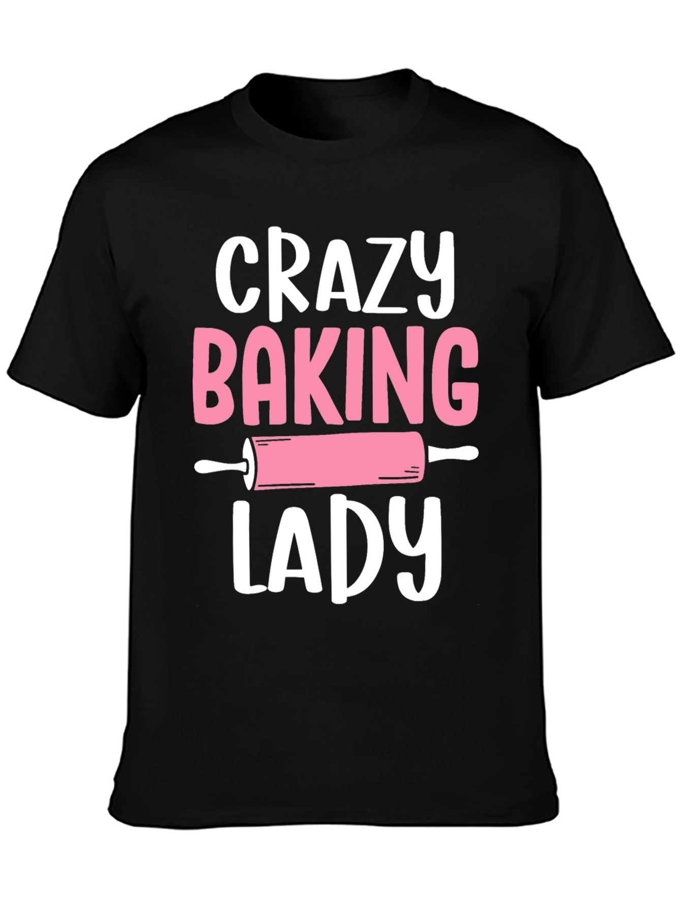 Black Crazy Baking Lady Graphic Tee - Black view 3