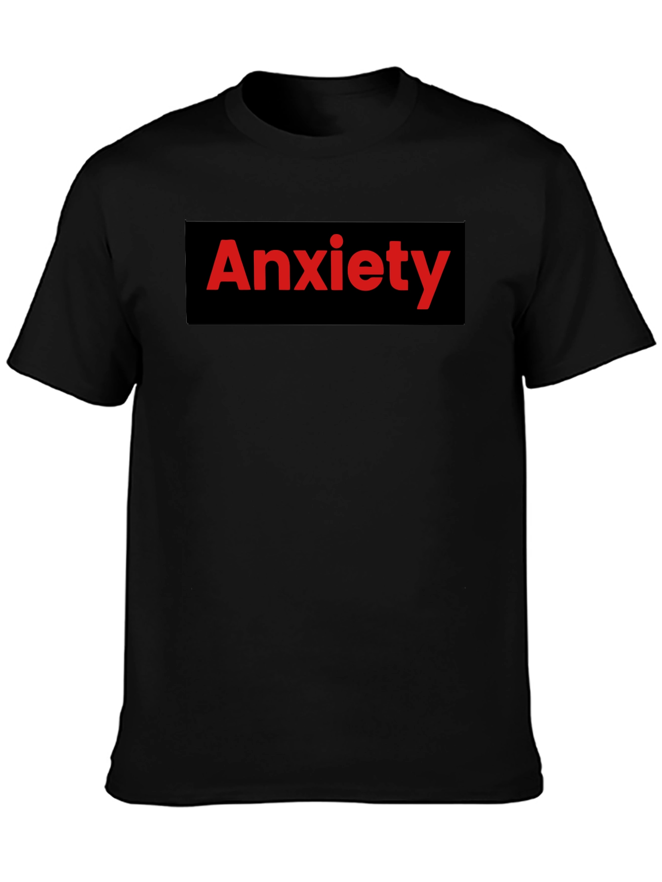 Black Anxiety Graphic Tee - Black Cotton Comfort view 3