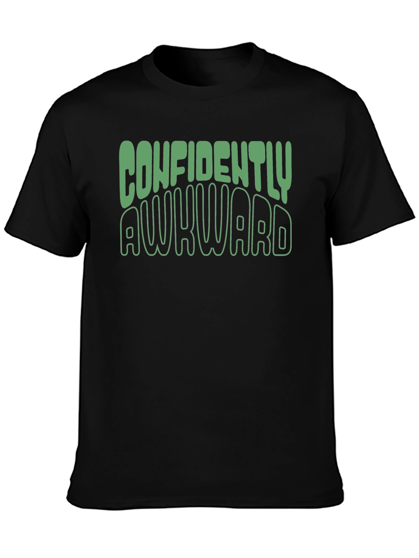 Black Confidently Awkward Graphic Tee - Soft Cotton Blend view 3