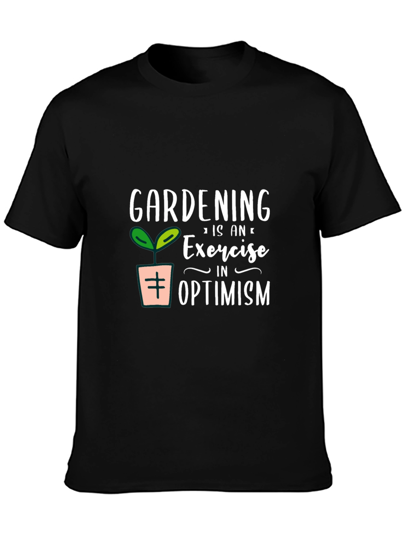 Gardening Optimism Graphic Tee - Black Cotton - 3