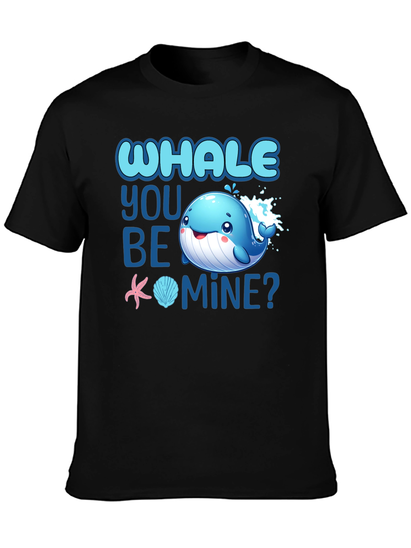 Black Whale You Be Mine? T-Shirt view 3