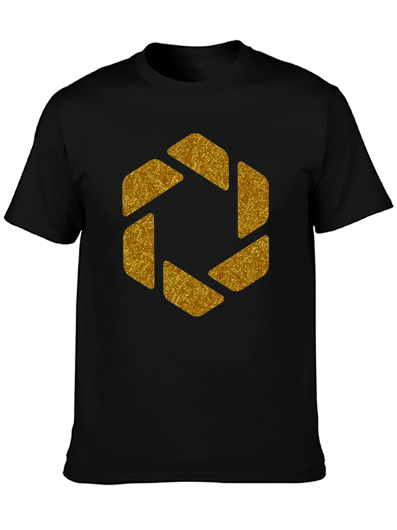 Geometric Gold Aperture Graphic Tee - Black - 3