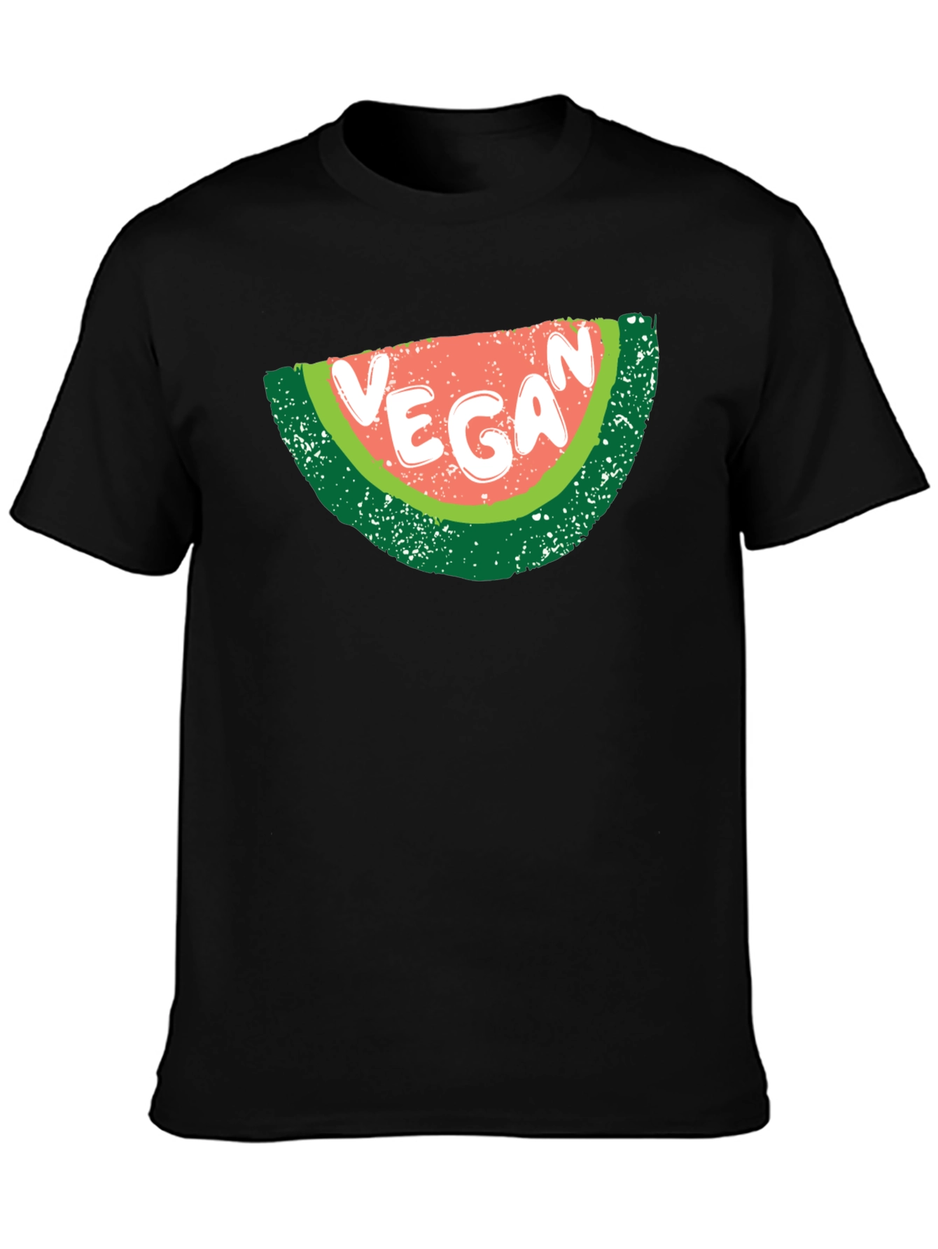 Black Vegan Watermelon Graphic T-Shirt - Unisex Black Tee view 3