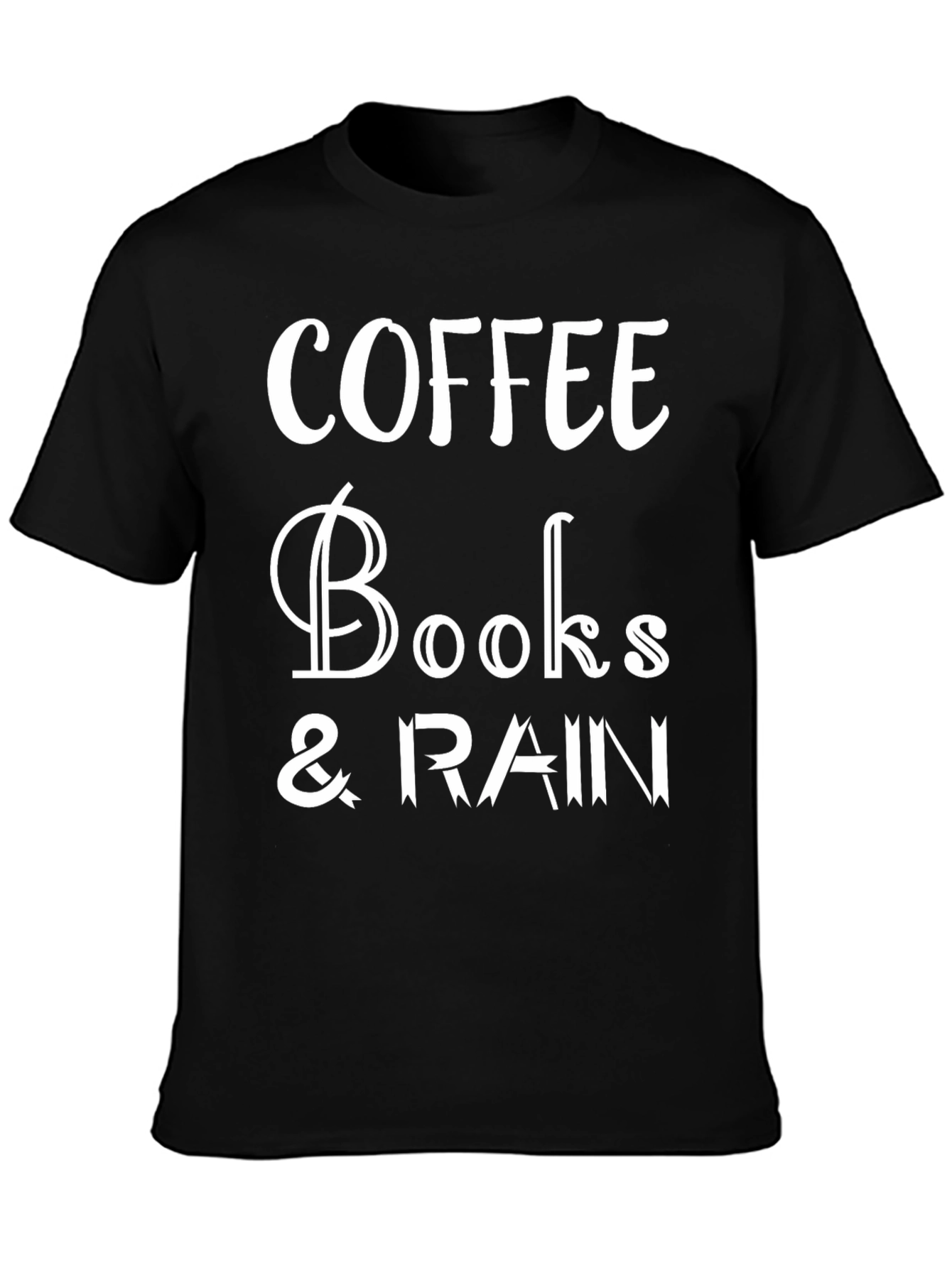 Black Coffee, Books & Rain T-Shirt view 3