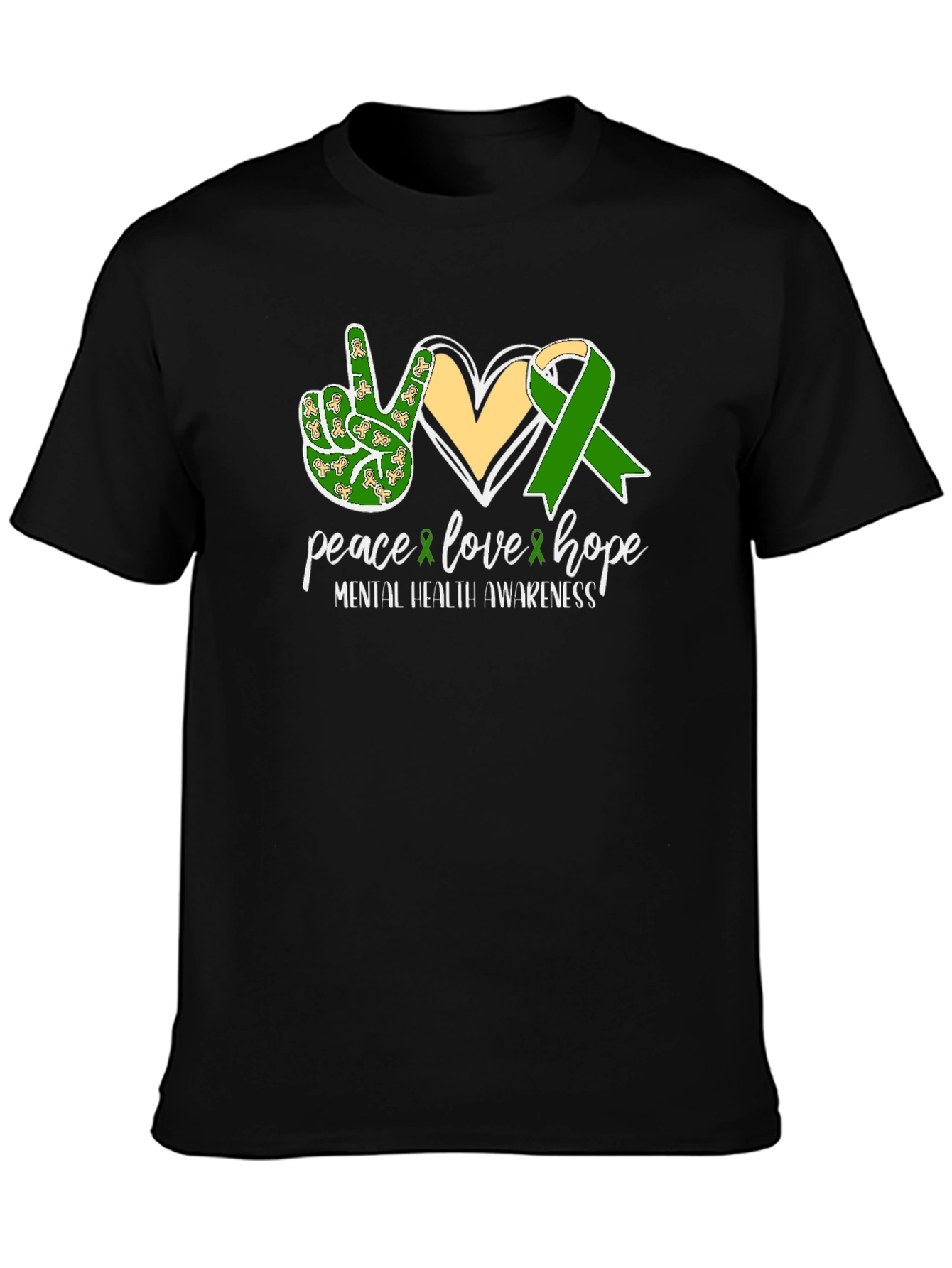 Black Mental Health Awareness T-Shirt Peace Love Hope  view 3