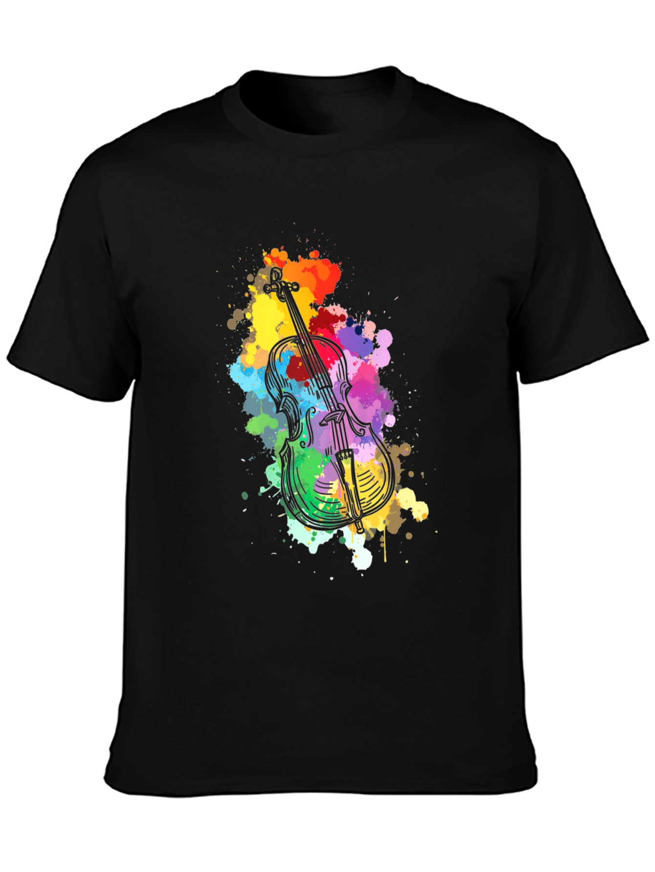 Black Violin Art T-Shirt - Music Lover Tee view 3