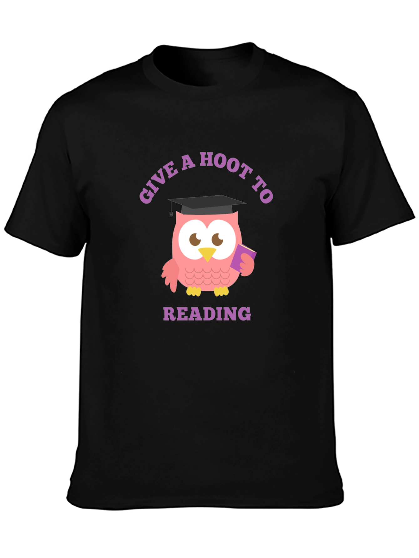 Give a Hoot to Reading Black T-Shirt - 3