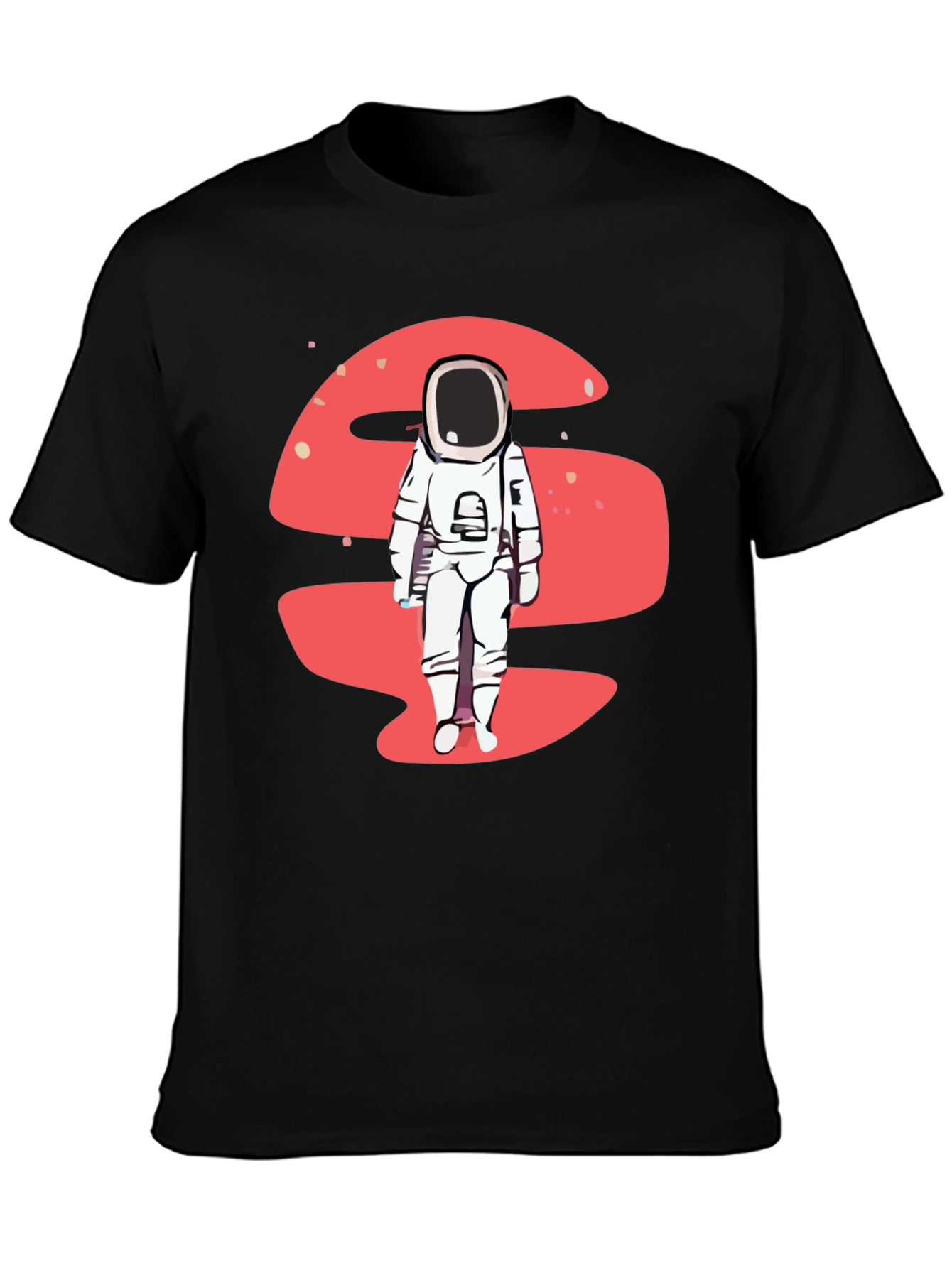 Black Astronaut Graphic Tee - Black Crew Neck view 3