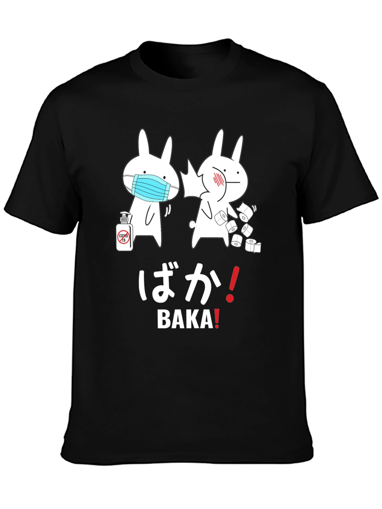 Black Baka! Pandemic Bunny T-Shirt  view 3