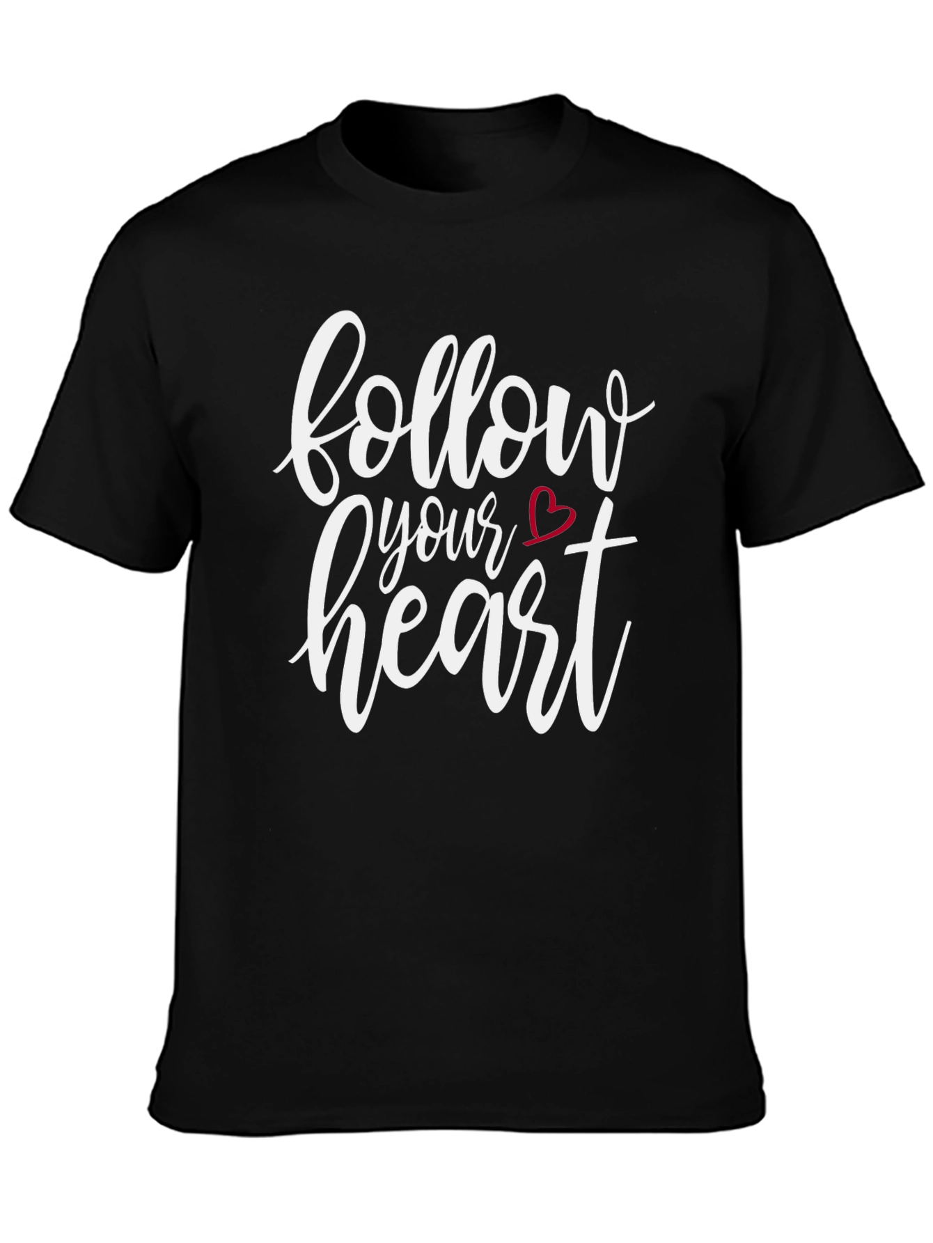Black Follow Your Heart Graphic Tee - Black view 3