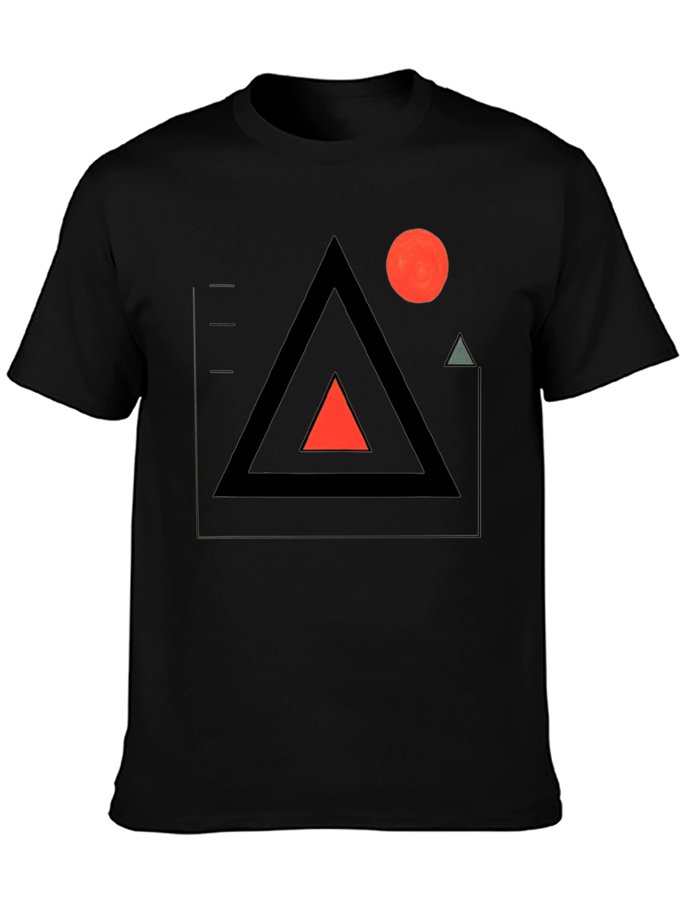Black Geometric Graphic Tee - Modern Minimalist Design view 3