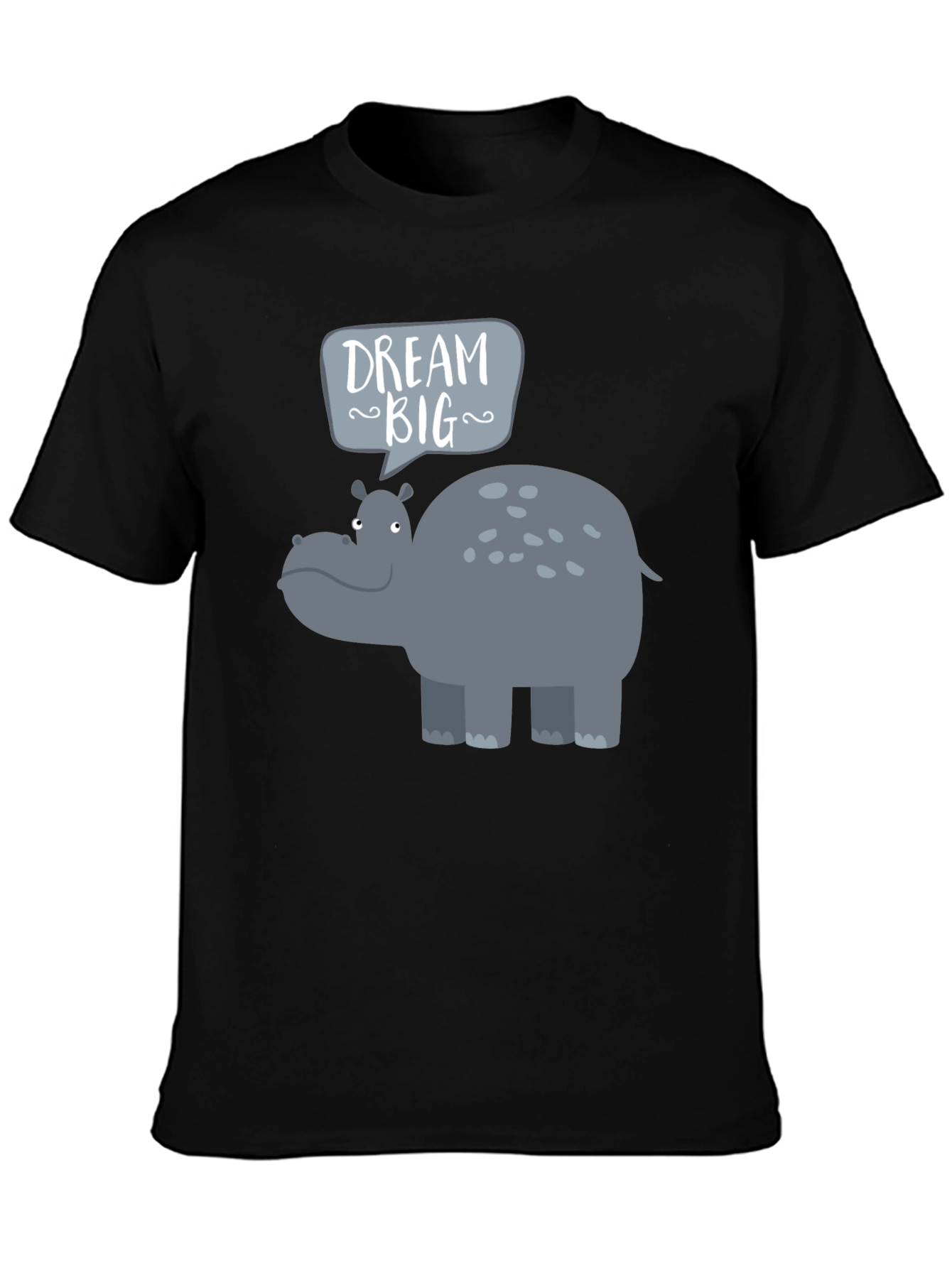 Black Dream Big Hippo Graphic Tee view 3