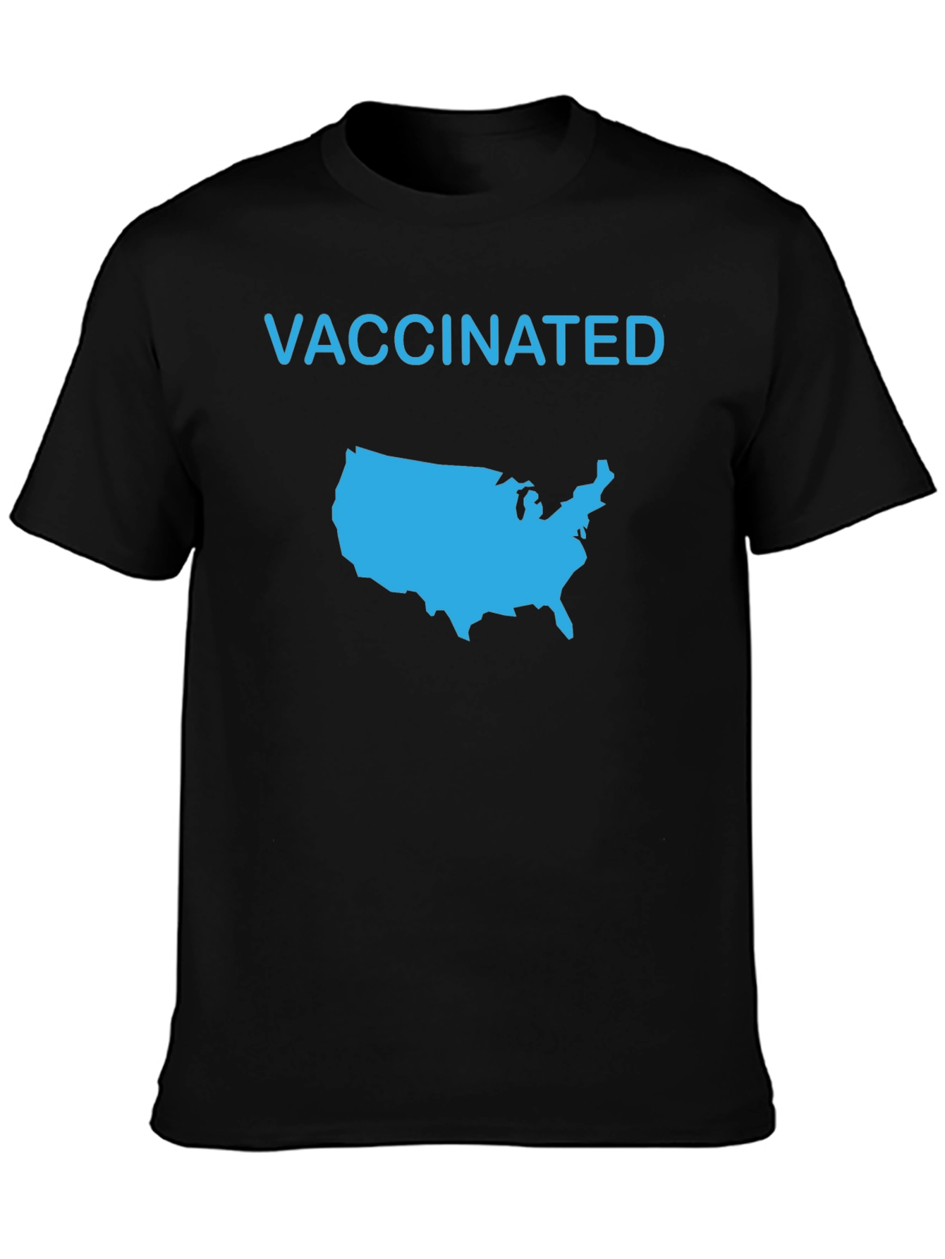 Black Vaccinated USA Map T-Shirt view 3