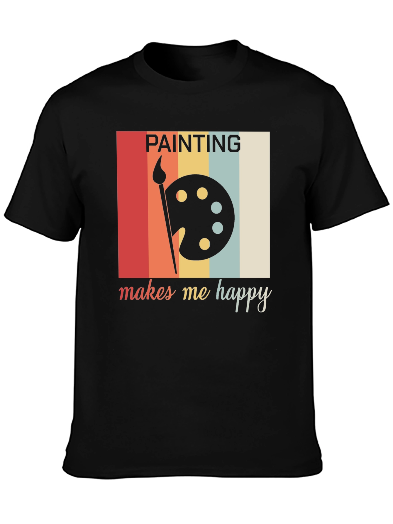 Black Painting Makes Me Happy Graphic Tee view 3