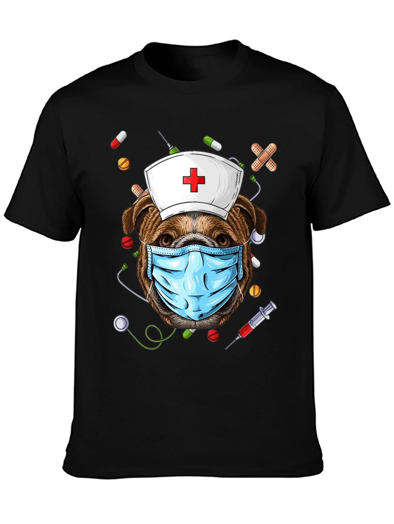 Black Nurse Dog T-Shirt - Healthcare Hero view 3