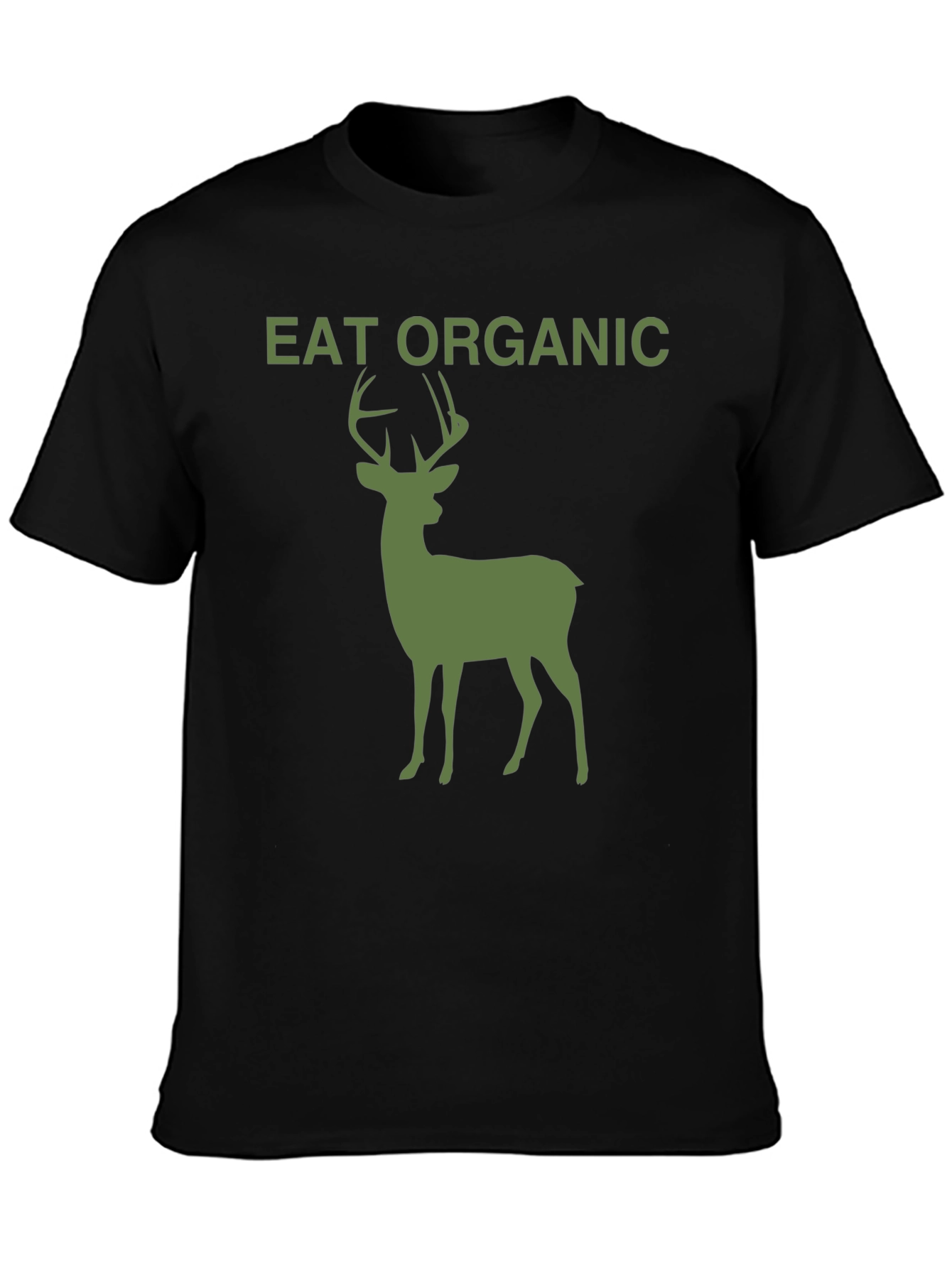 Black Eat Organic Deer Graphic T-Shirt - Black view 3