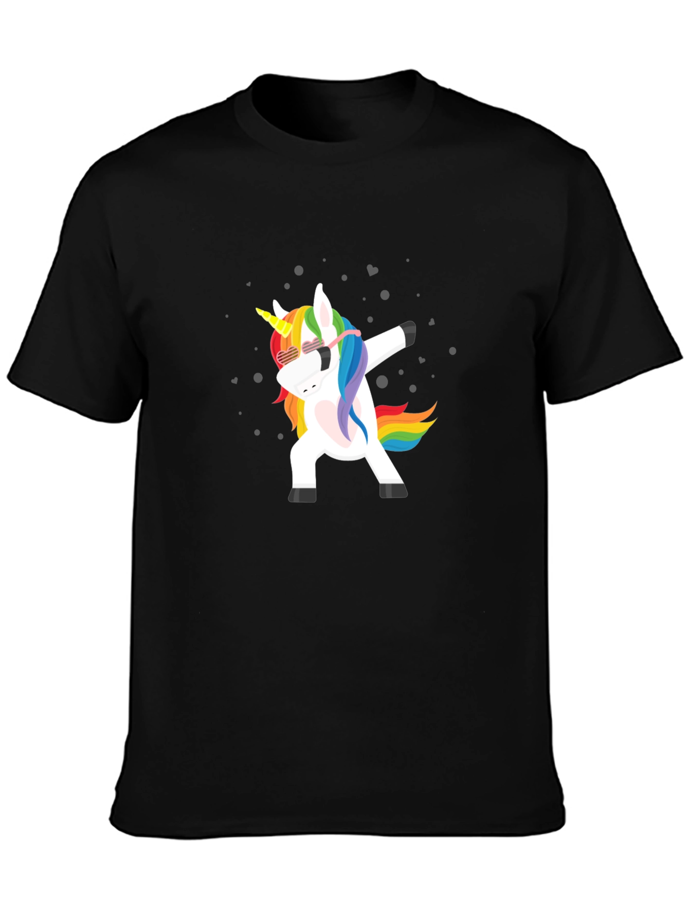 Black Unicorn Dabbing T-Shirt view 3