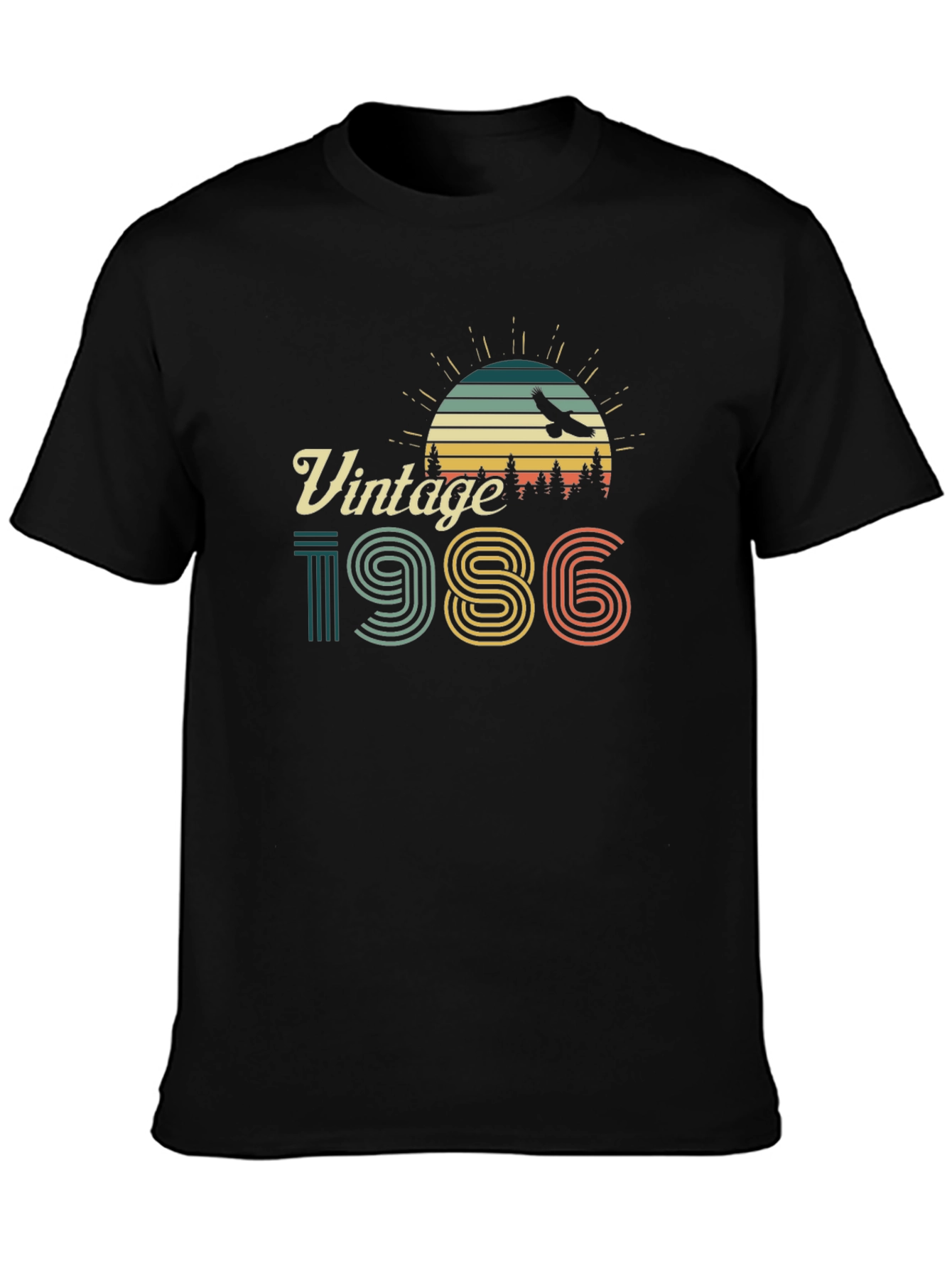 Black Vintage 1986 Retro Graphic Tee view 3