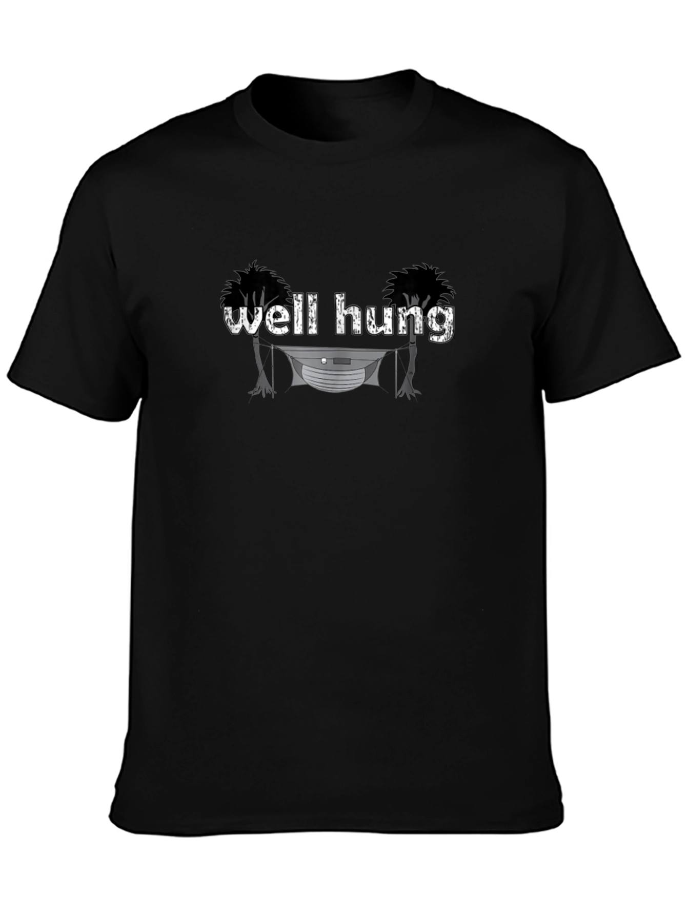 Black Well Hung Hammock T-Shirt - Funny Graphic Tee view 3