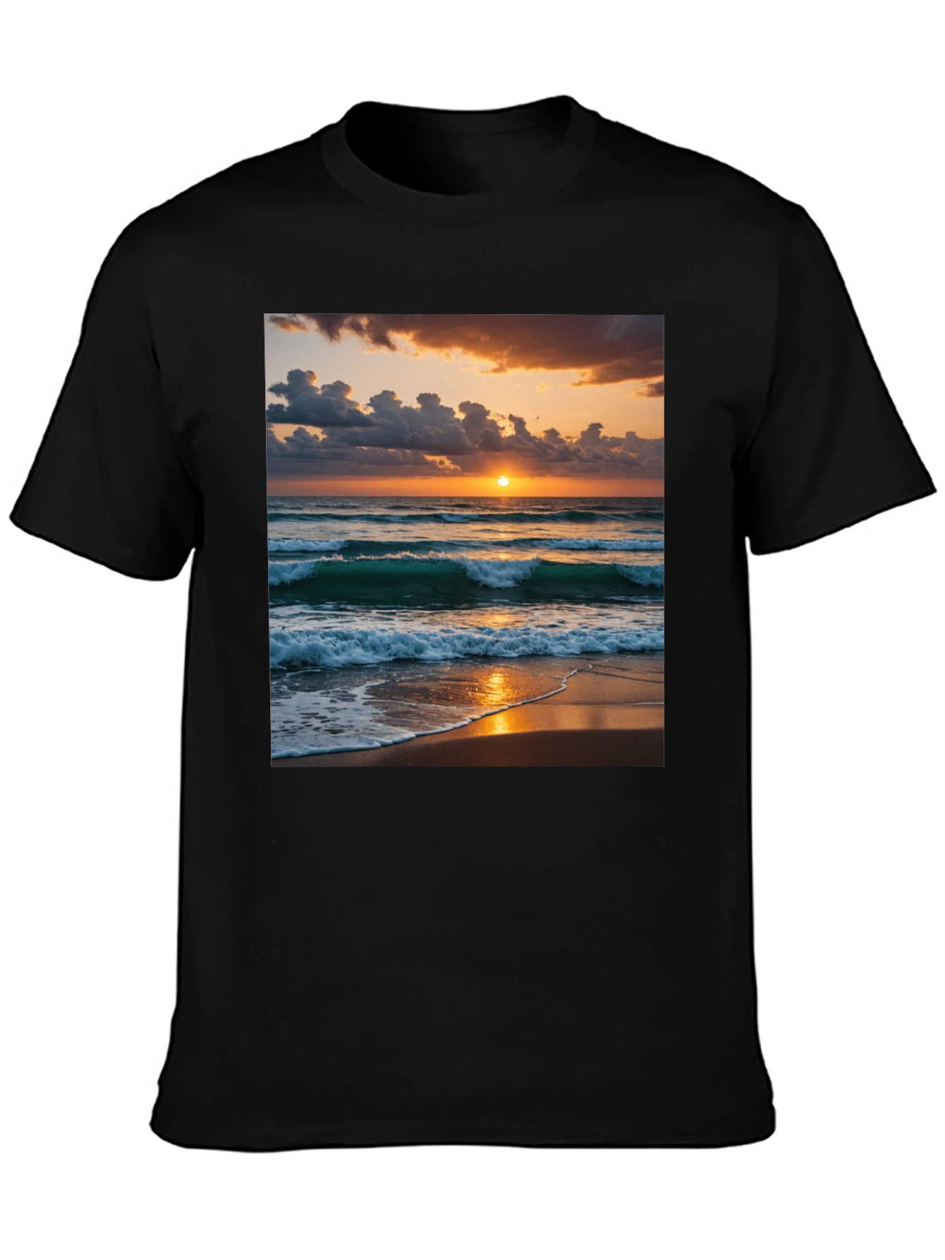 Black Sunset Beach T-Shirt view 3