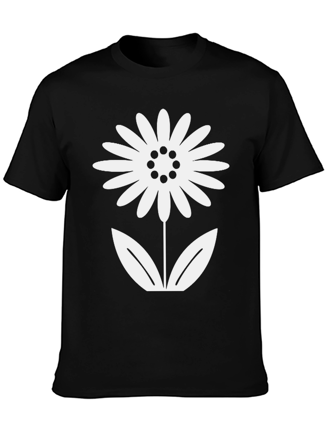 Black Daisy Graphic T-Shirt - Stylish Floral Design view 3