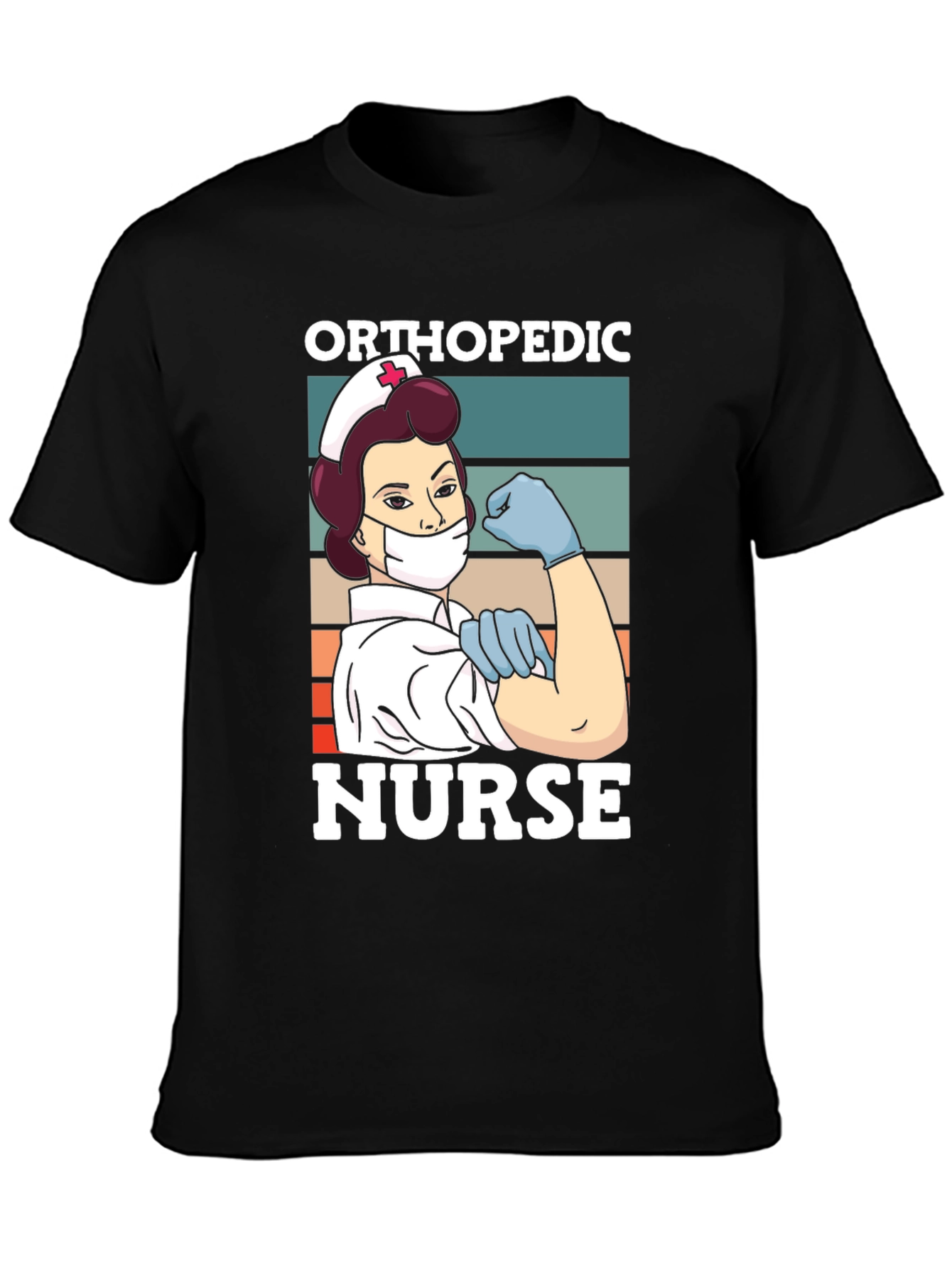Black Orthopedic Nurse T-Shirt - Strong Woman Graphic Tee view 3