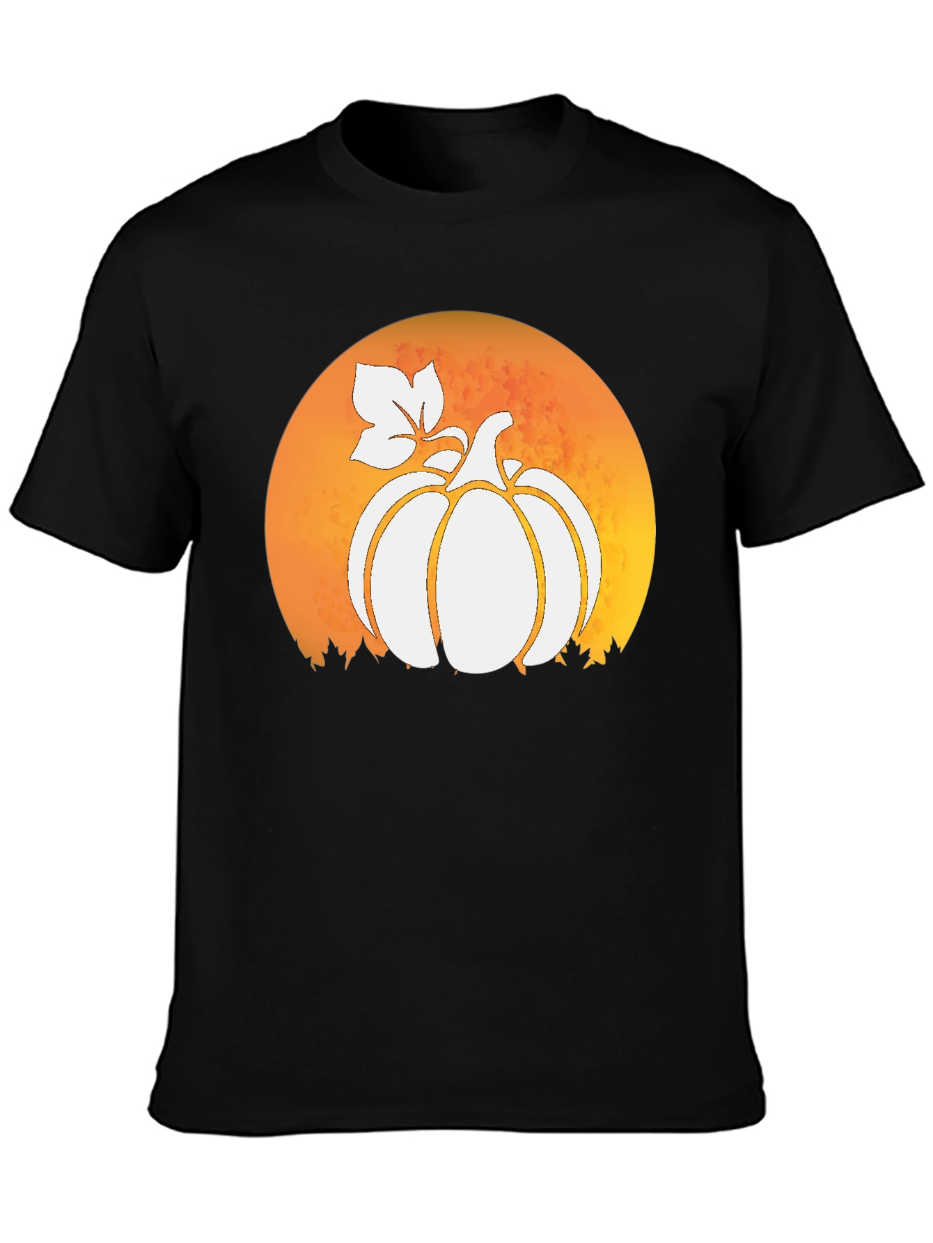 Black Pumpkin Moon Black T-Shirt - Fall Harvest Tee view 3