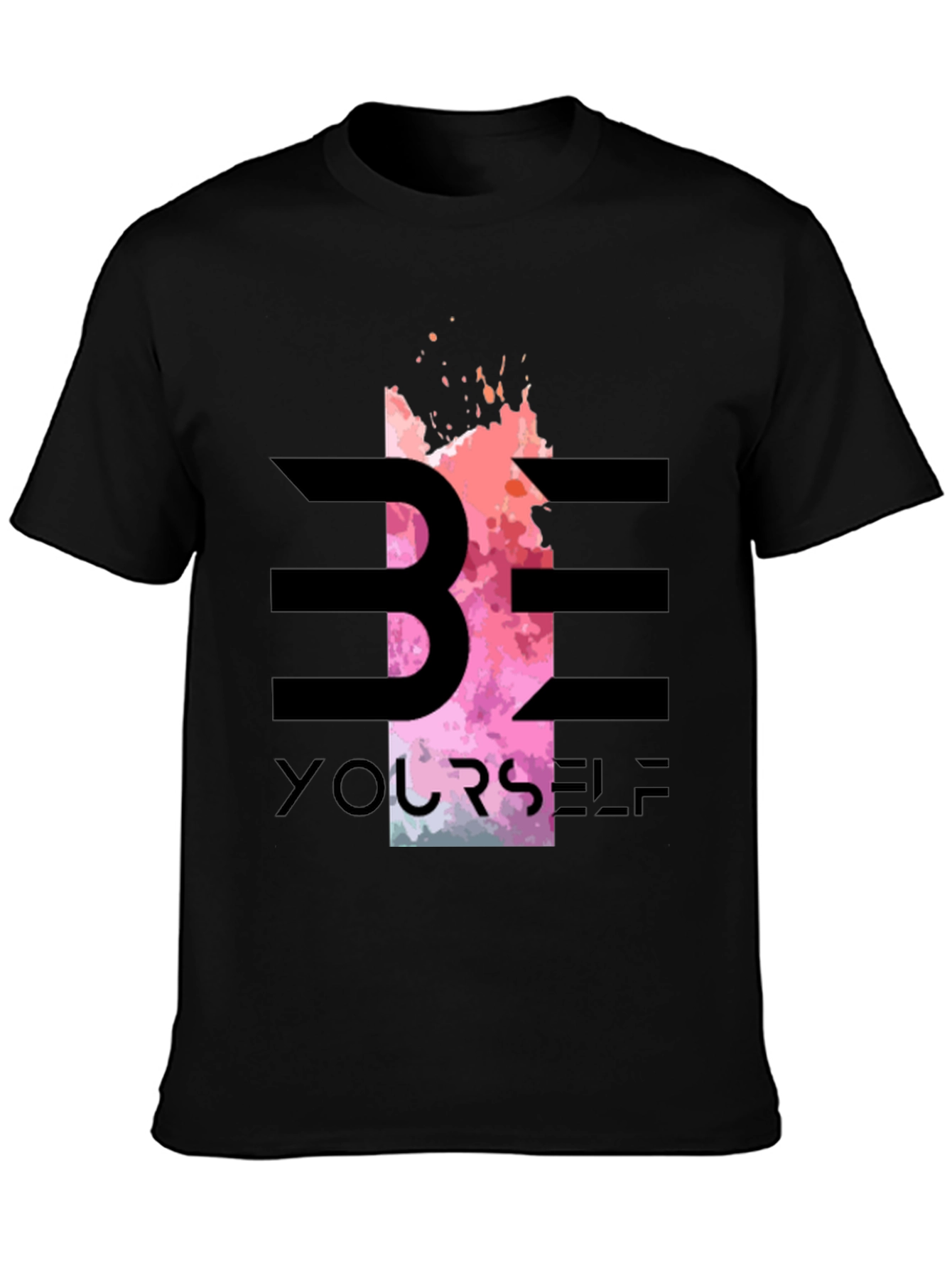 Black Be Yourself Graphic Tee - Stylish Black T-Shirt view 3
