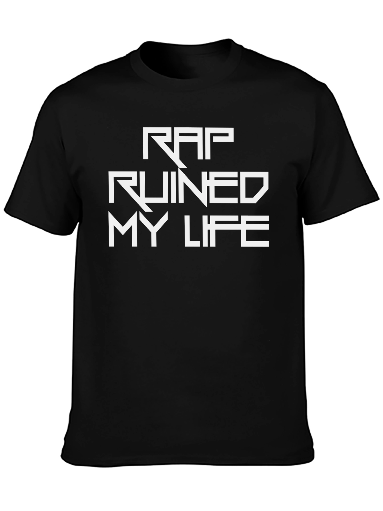 Black Rap Ruined My Life Black T-Shirt view 3